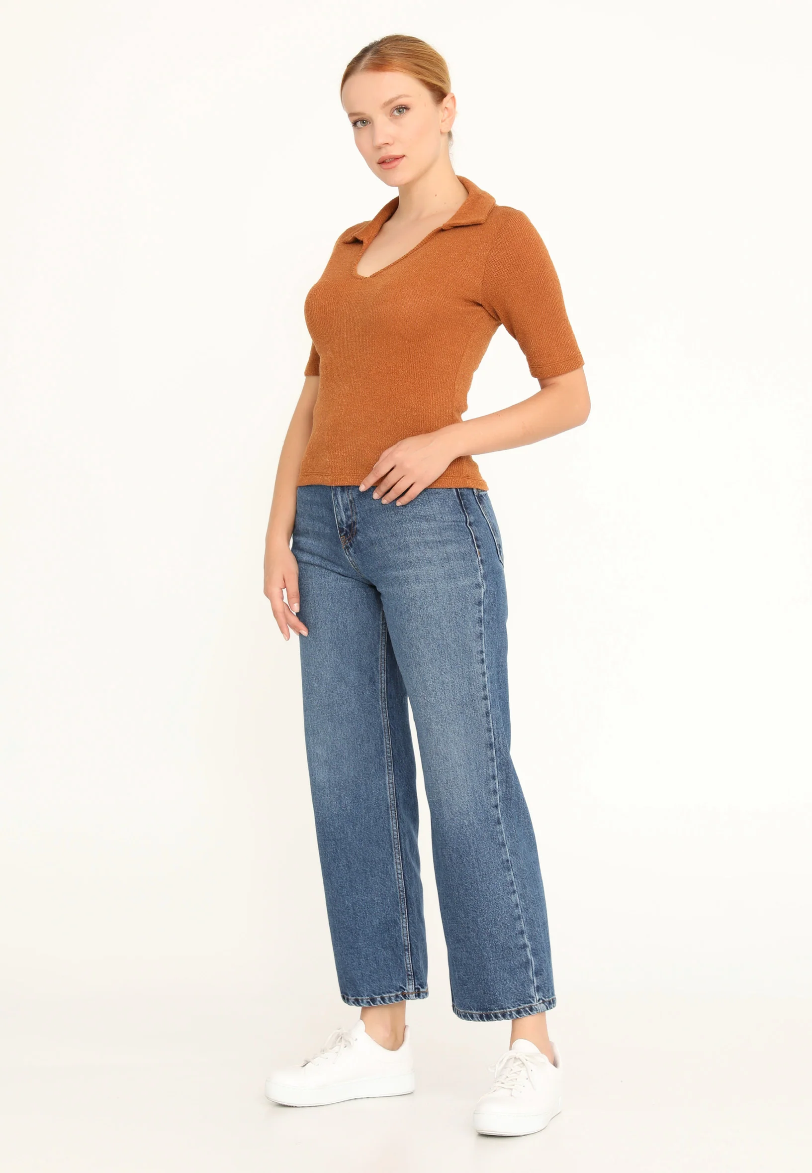 Short Sleeve Knitwear Solid Color Regular Sweater ber22k4113 - Image 7