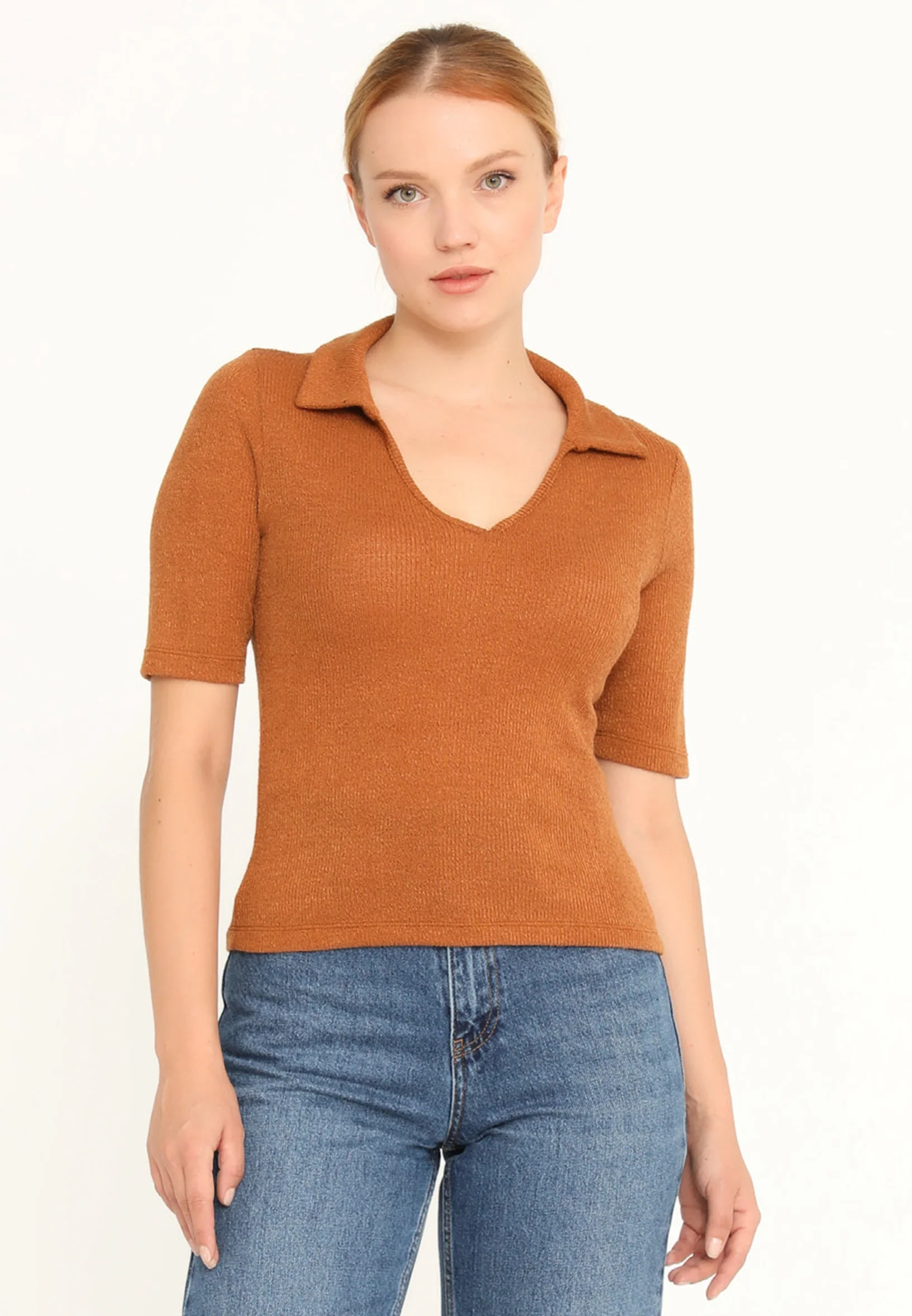 Short Sleeve Knitwear Solid Color Regular Sweater ber22k4113 - Image 8
