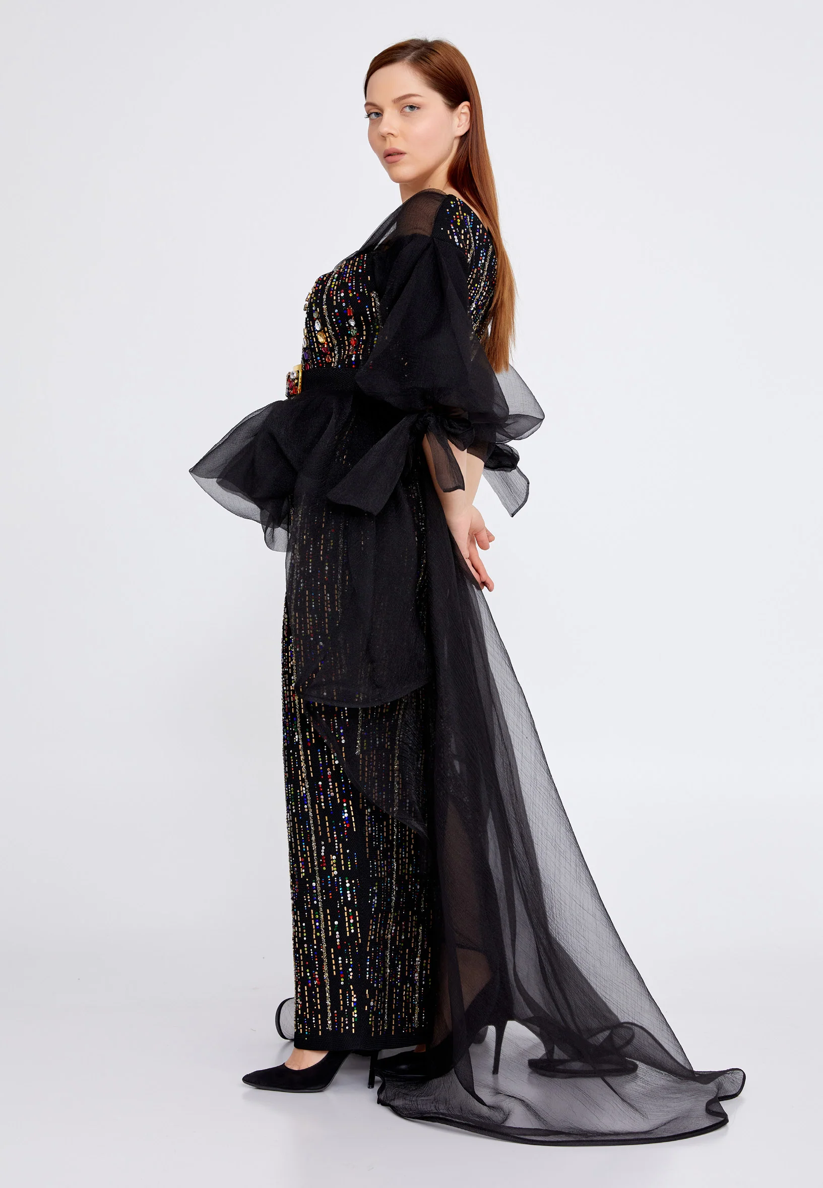 Short Sleeve Maxi Chiffon A - Line Plus Size Prom Dress crm0880-b - Image 3