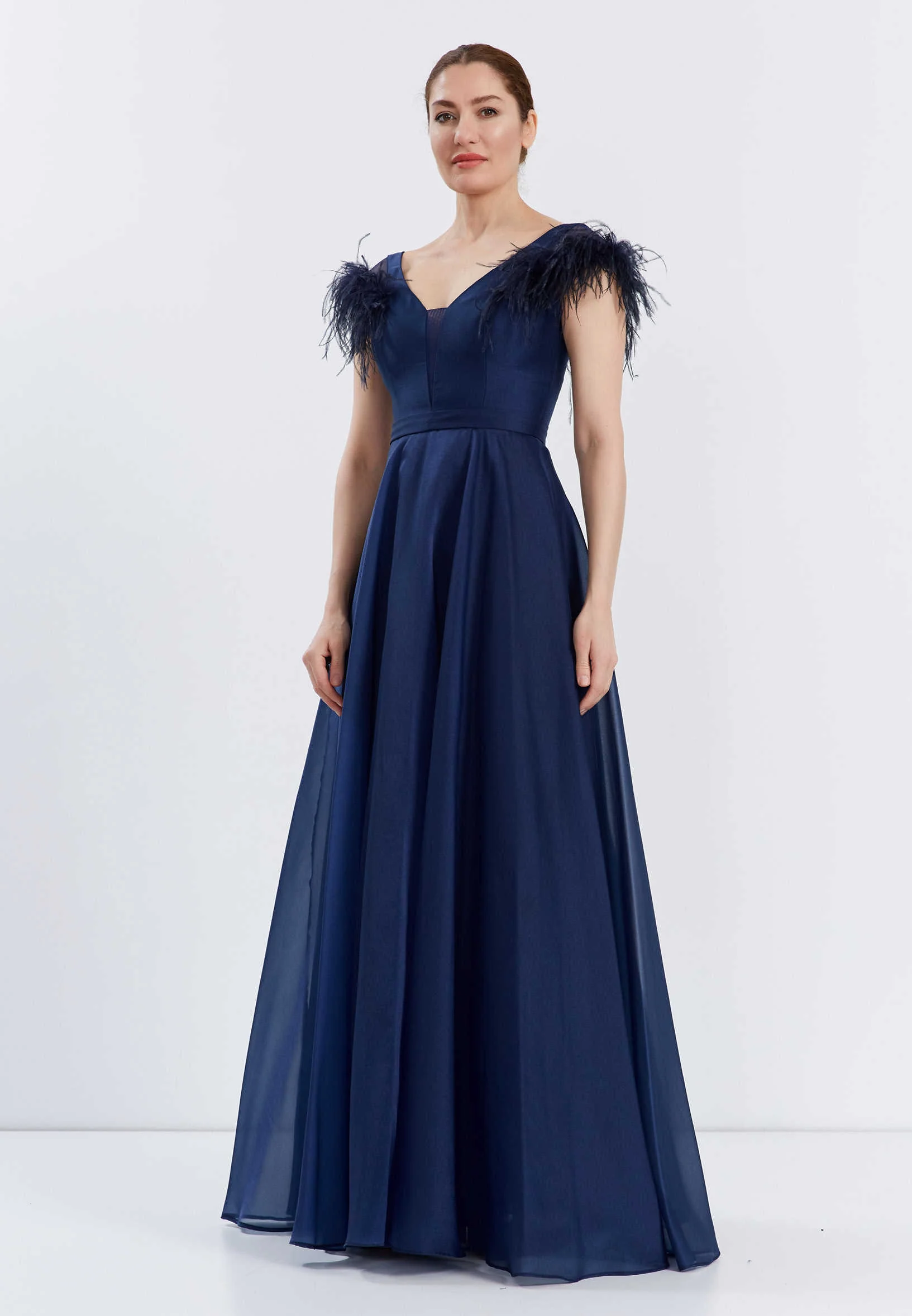 Short Sleeve Maxi Chiffon A - Line Regular Prom Dress frc6376 - Image 11