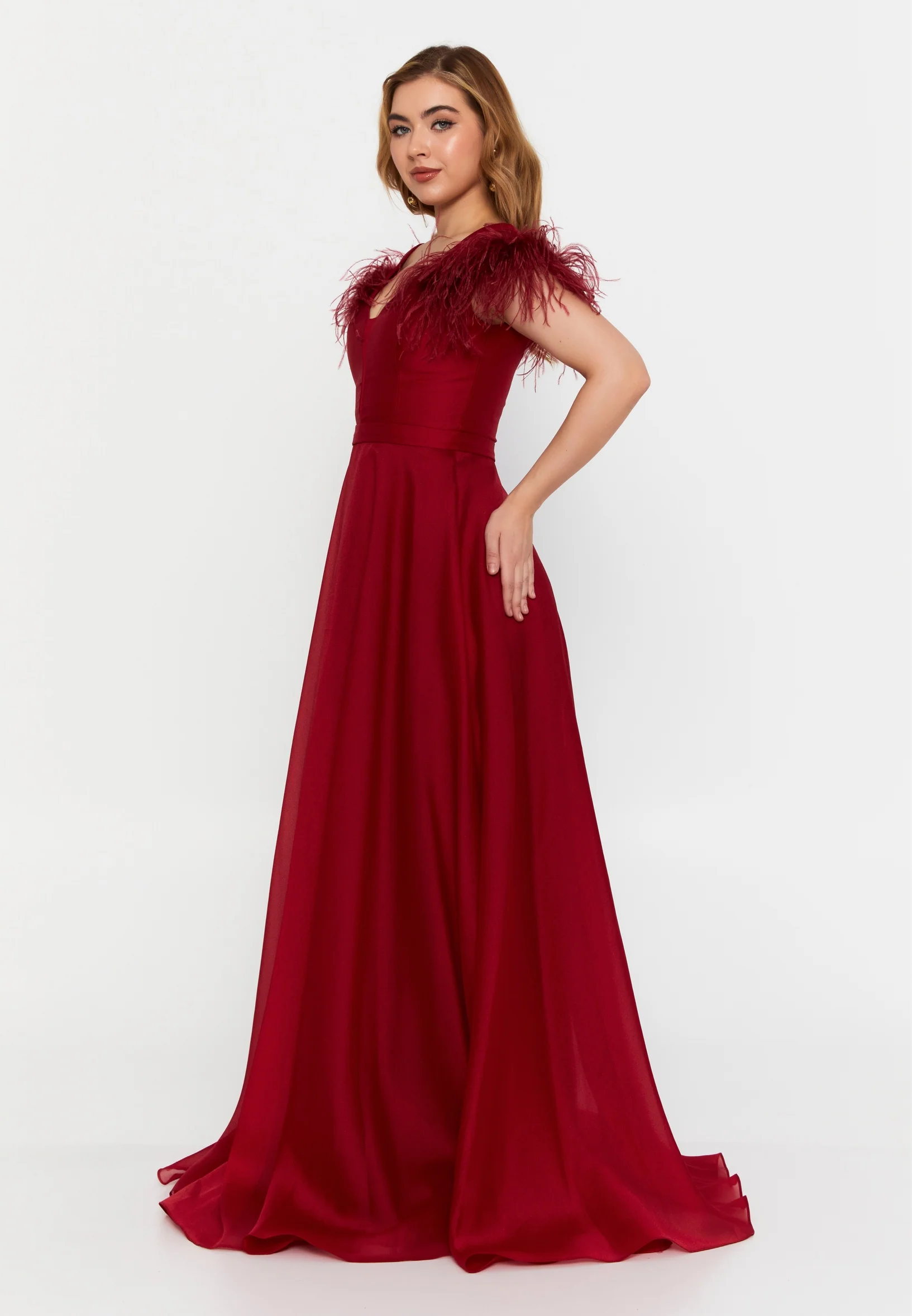 Short Sleeve Maxi Chiffon A - Line Regular Prom Dress frc6376 - Image 15