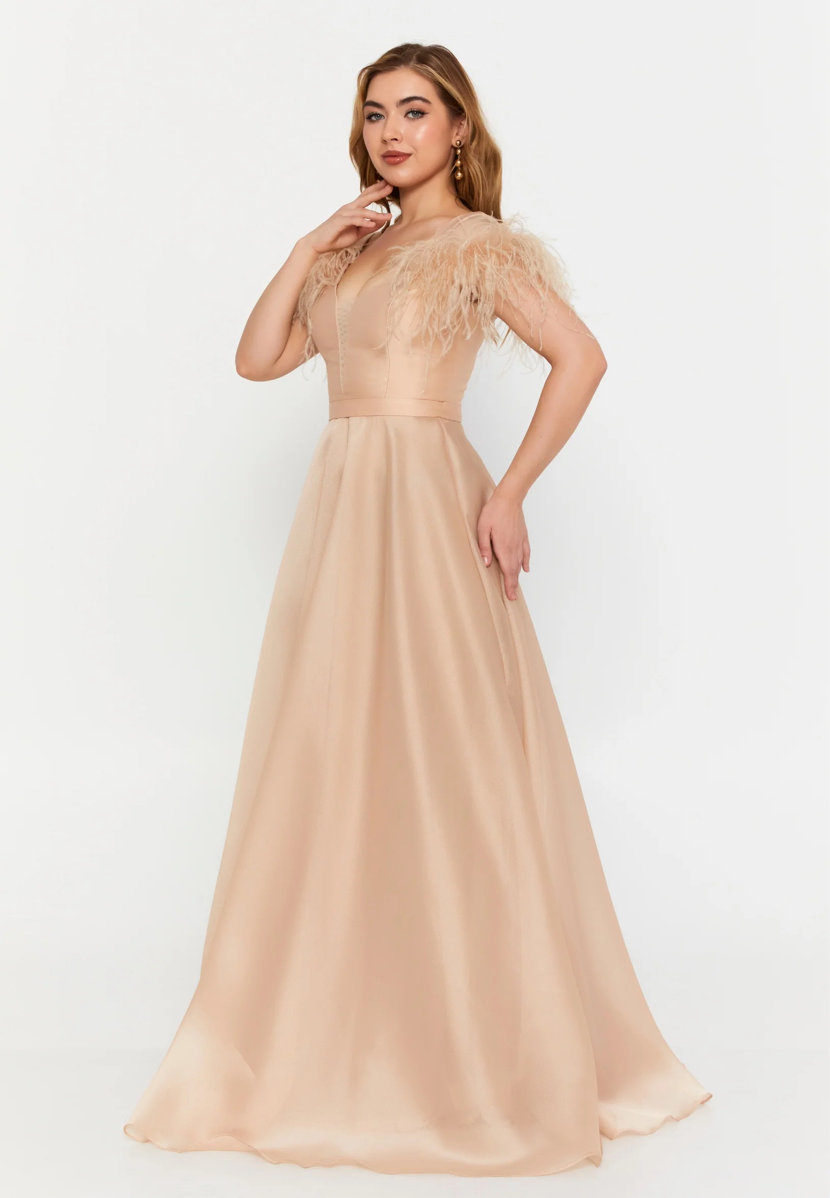Short Sleeve Maxi Chiffon A - Line Regular Prom Dress frc6376 - Image 23