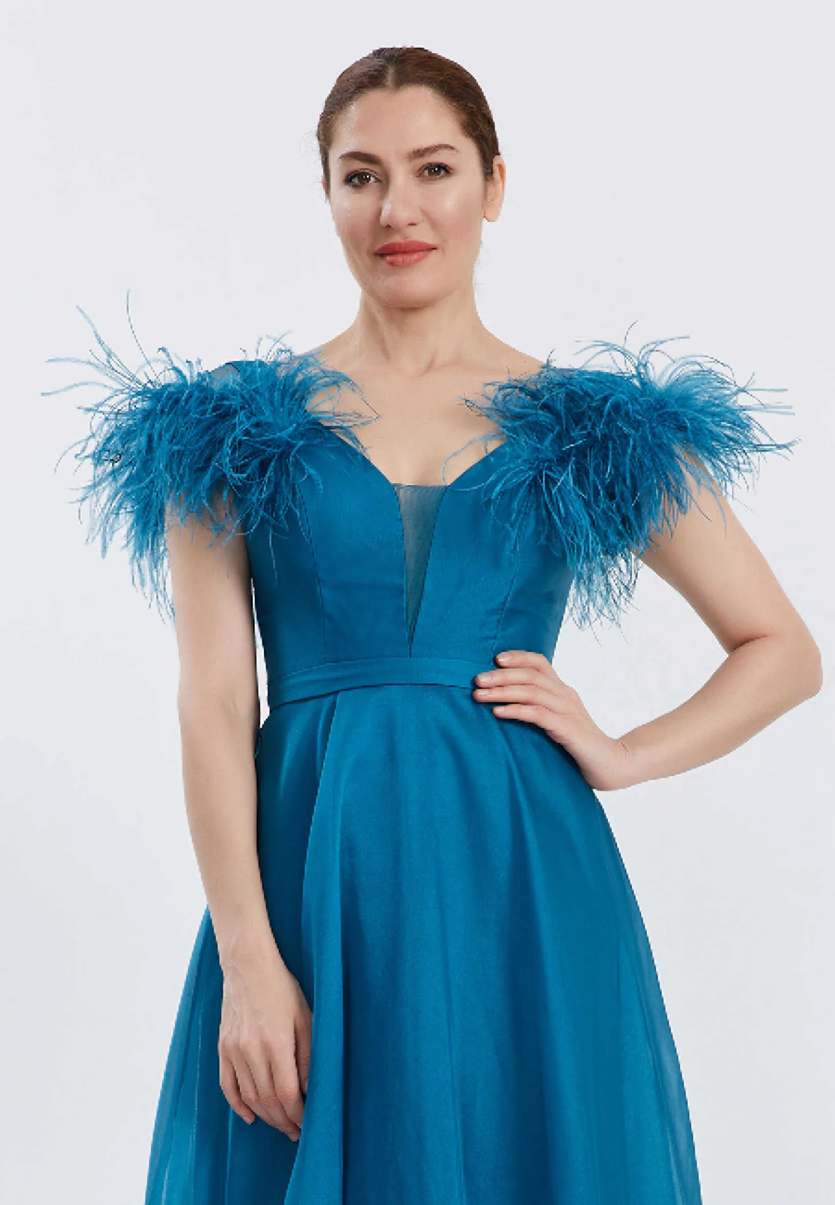 Short Sleeve Maxi Chiffon A - Line Regular Prom Dress frc6376 - Image 4