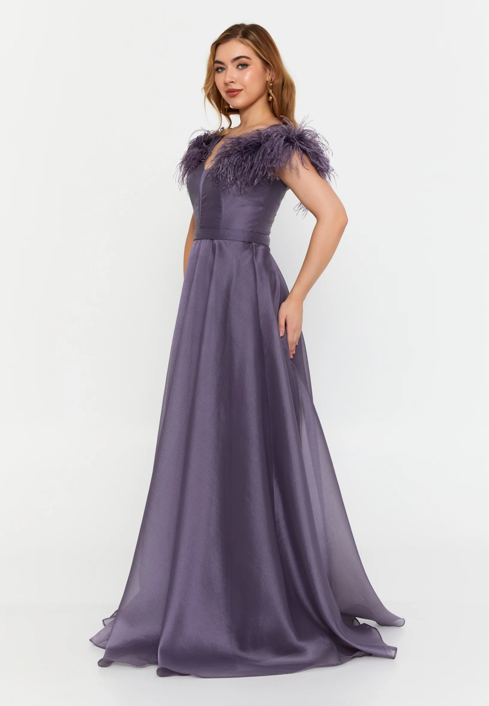 Short Sleeve Maxi Chiffon A - Line Regular Prom Dress frc6376 - Image 7