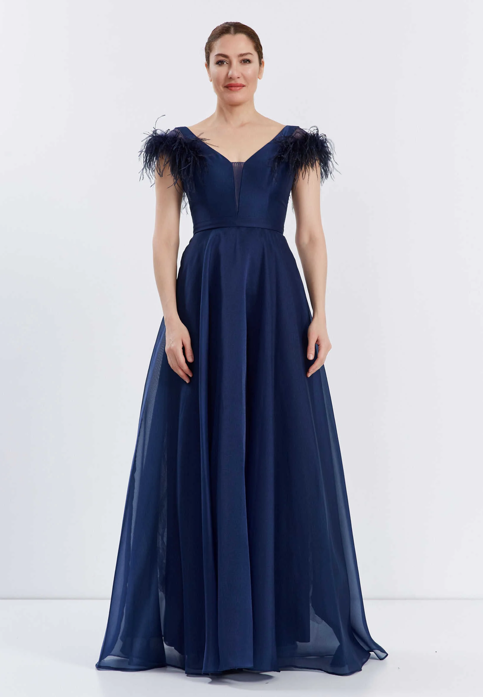 Short Sleeve Maxi Chiffon A - Line Regular Prom Dress frc6376 - Image 9