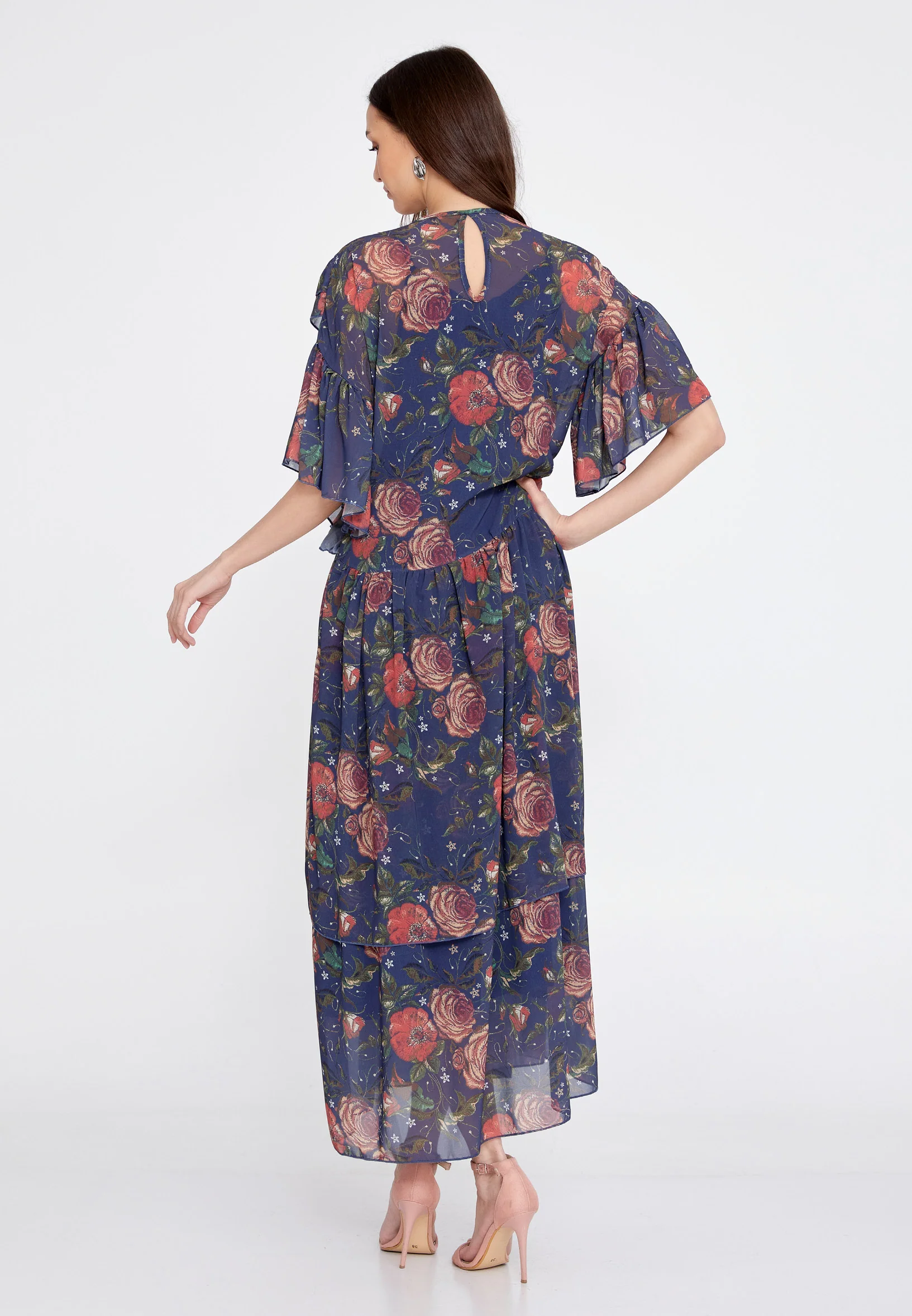 Short Sleeve Maxi Chiffon Column Regular Casual Dress rui192089 - Image 10