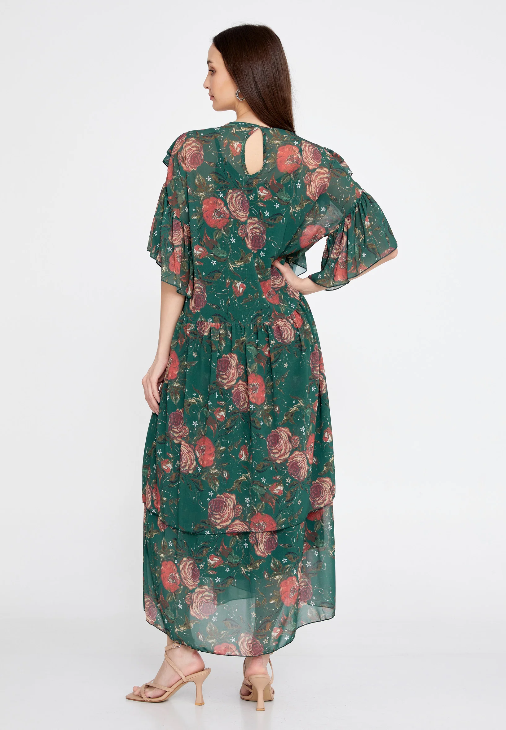 Short Sleeve Maxi Chiffon Column Regular Casual Dress rui192089 - Image 6
