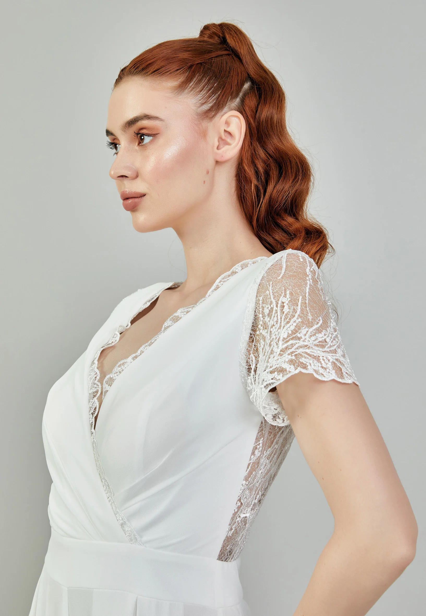 Short Sleeve Maxi Chiffon Regular Wedding Dress sacd3029(5368) - Image 2
