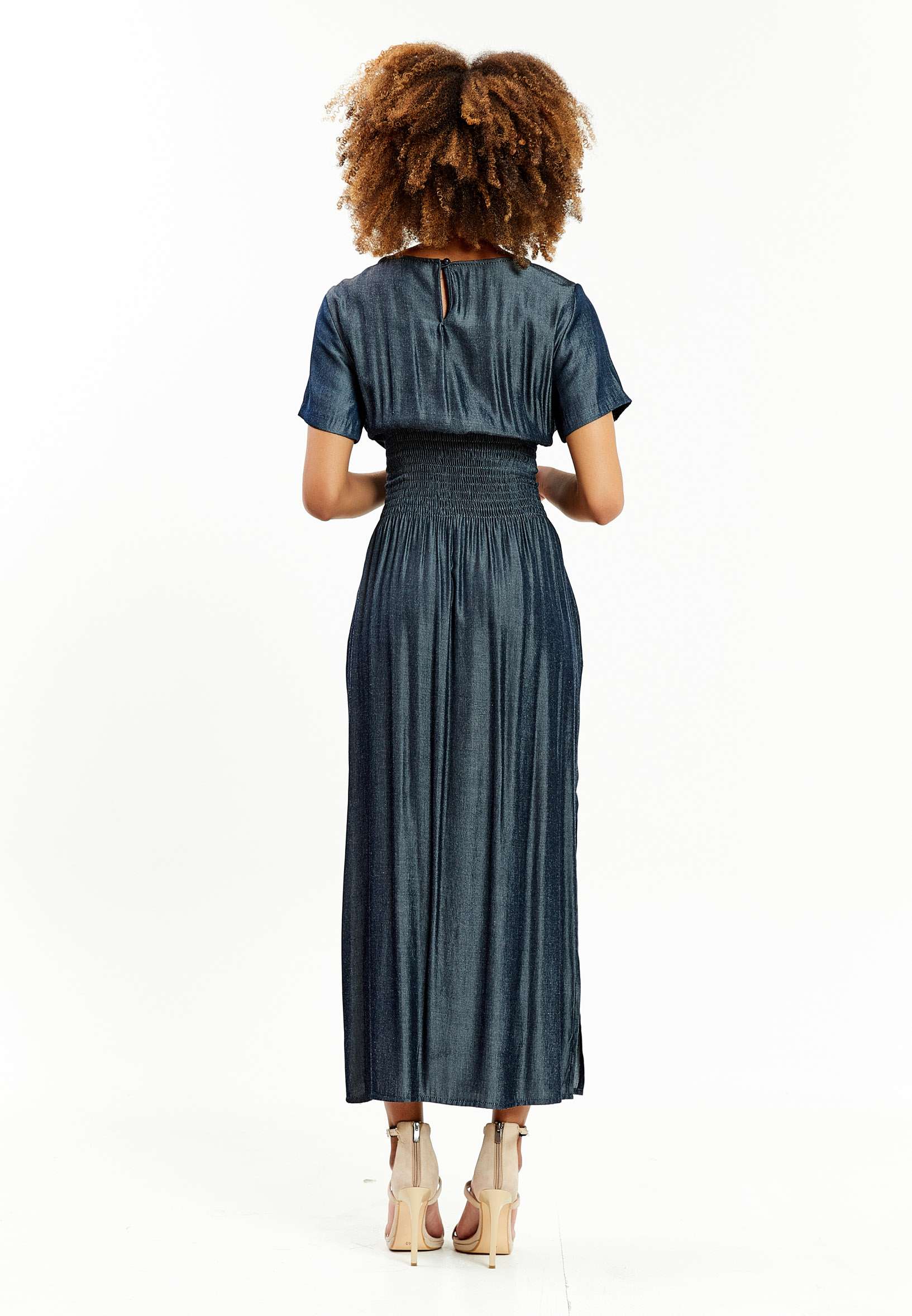 Short Sleeve Maxi Crepe Column Regular Casual Dress bov1873 - Image 2