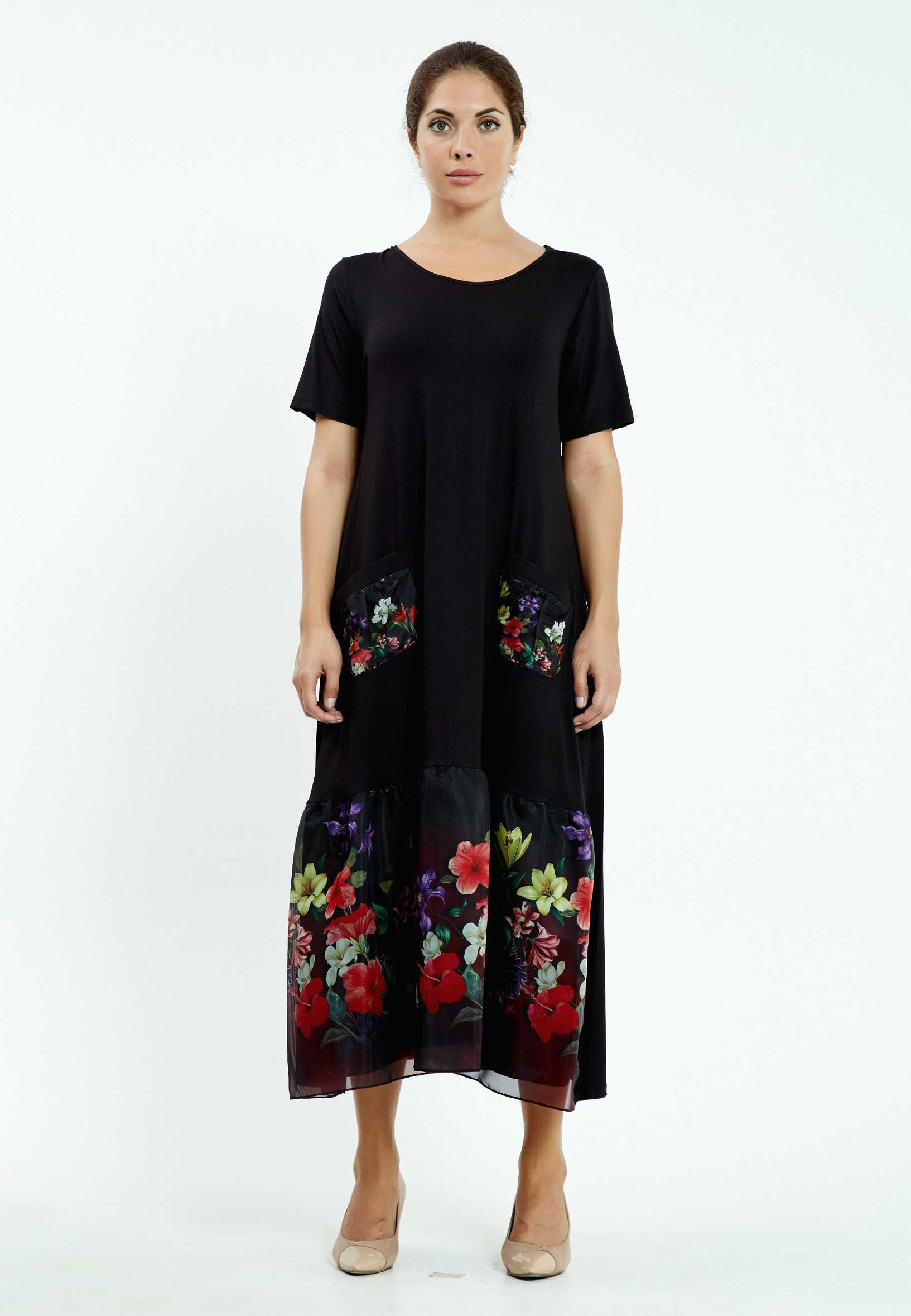 Short Sleeve Maxi Lycra Column Plus Size Casual Dress ayb20y9547