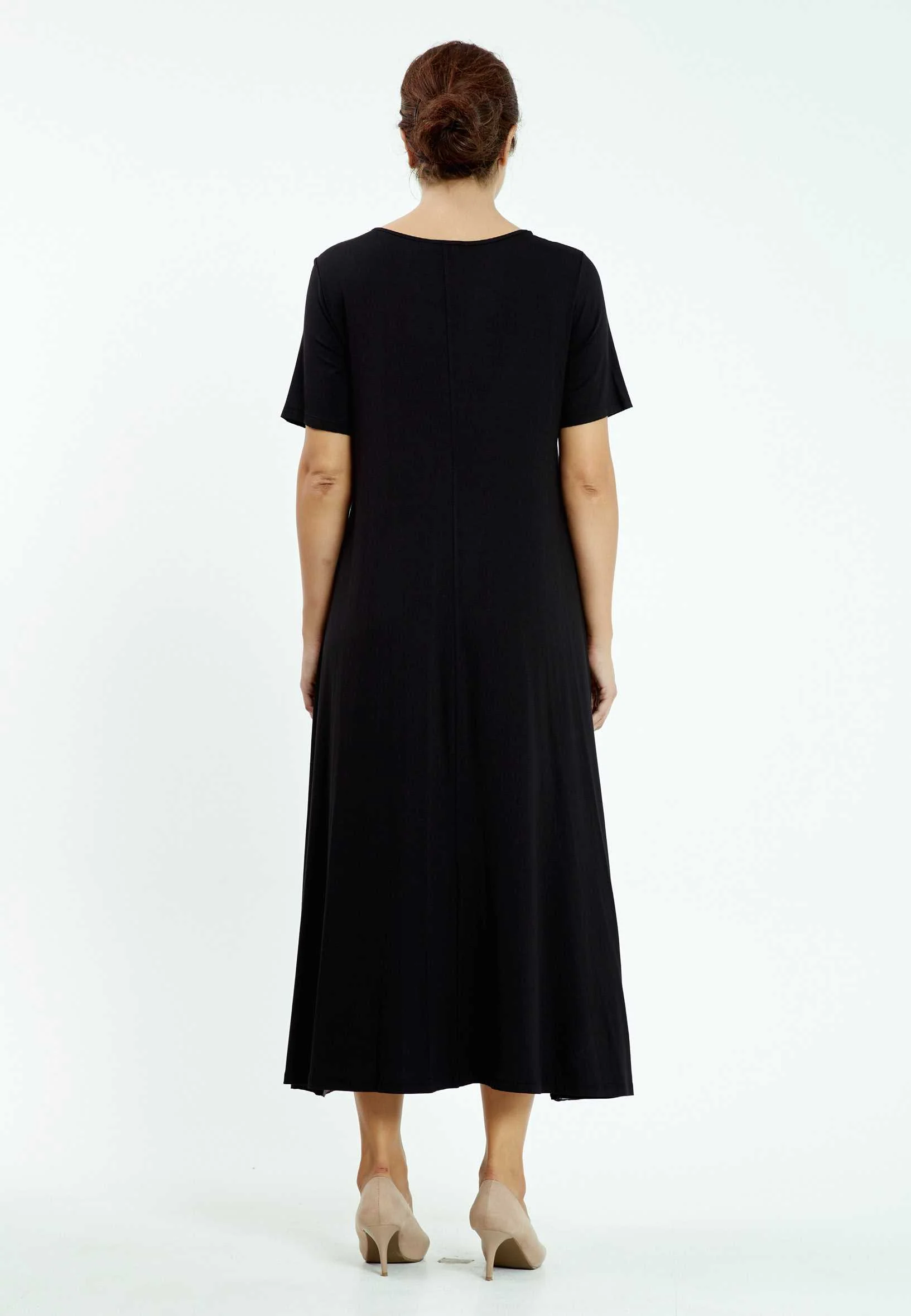 Short Sleeve Maxi Lycra Column Plus Size Casual Dress ayb20y9547 - Image 2