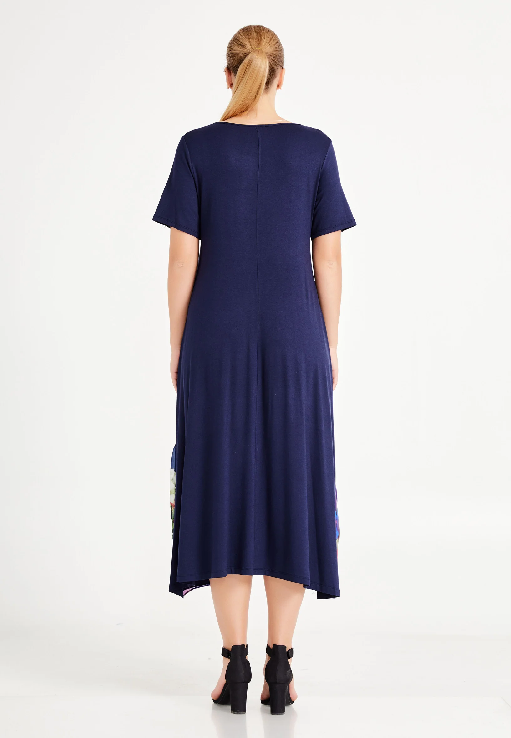 Short Sleeve Maxi Lycra Column Plus Size Casual Dress ayb20y9547 - Image 6