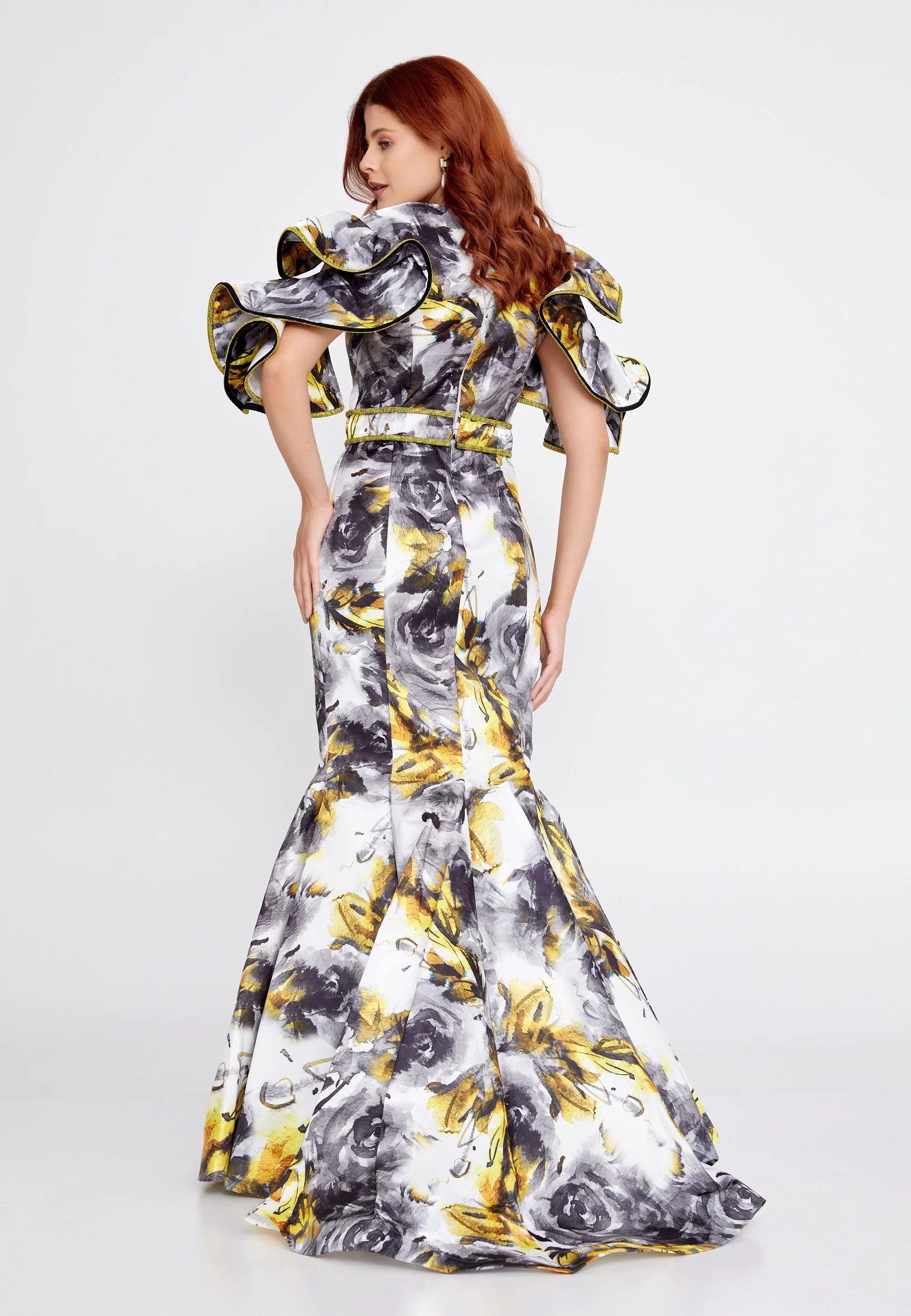 Short Sleeve Maxi Polyester Mermaid Regular Prom Dress mtn2293 - Image 10