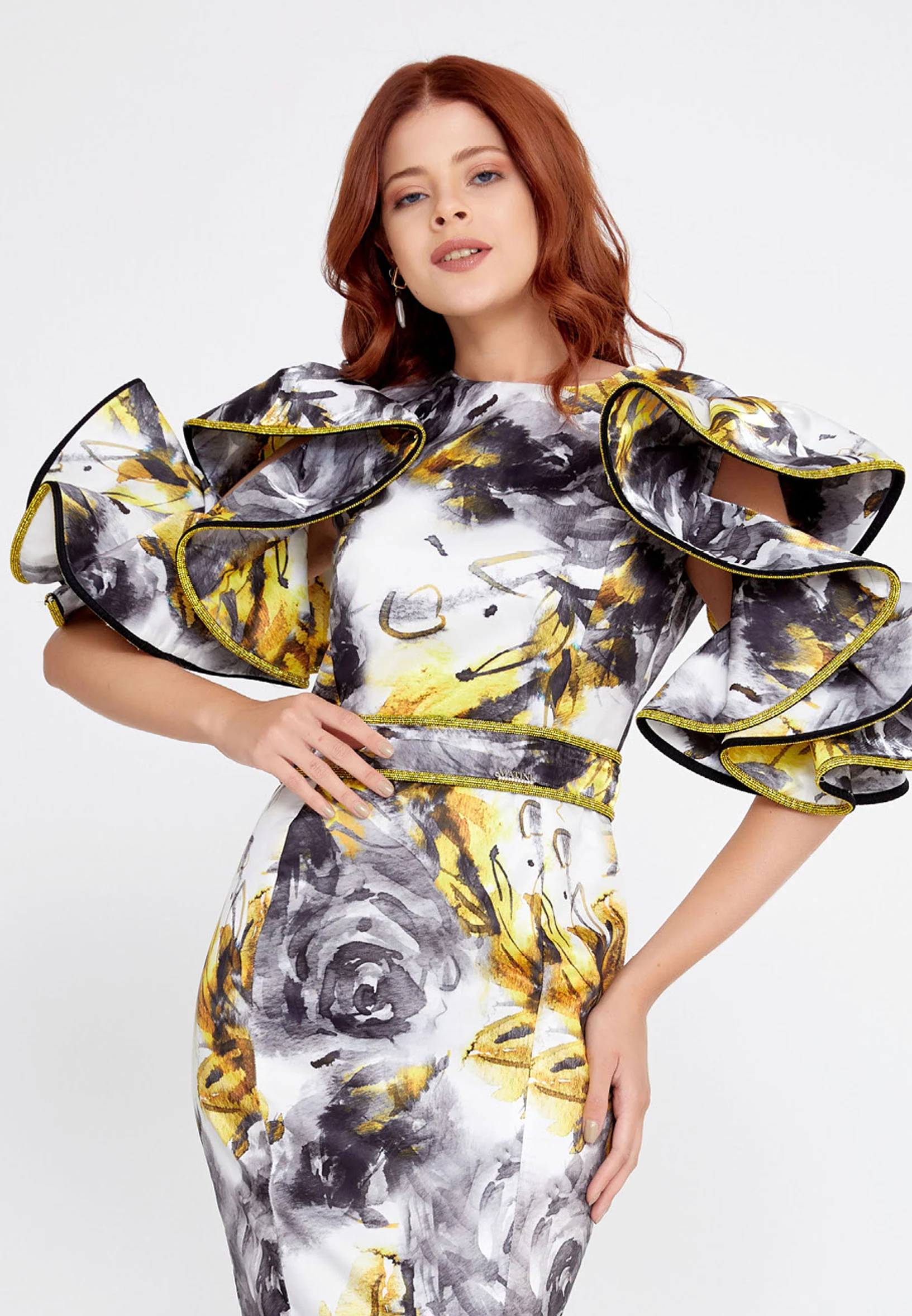 Short Sleeve Maxi Polyester Mermaid Regular Prom Dress mtn2293 - Image 12