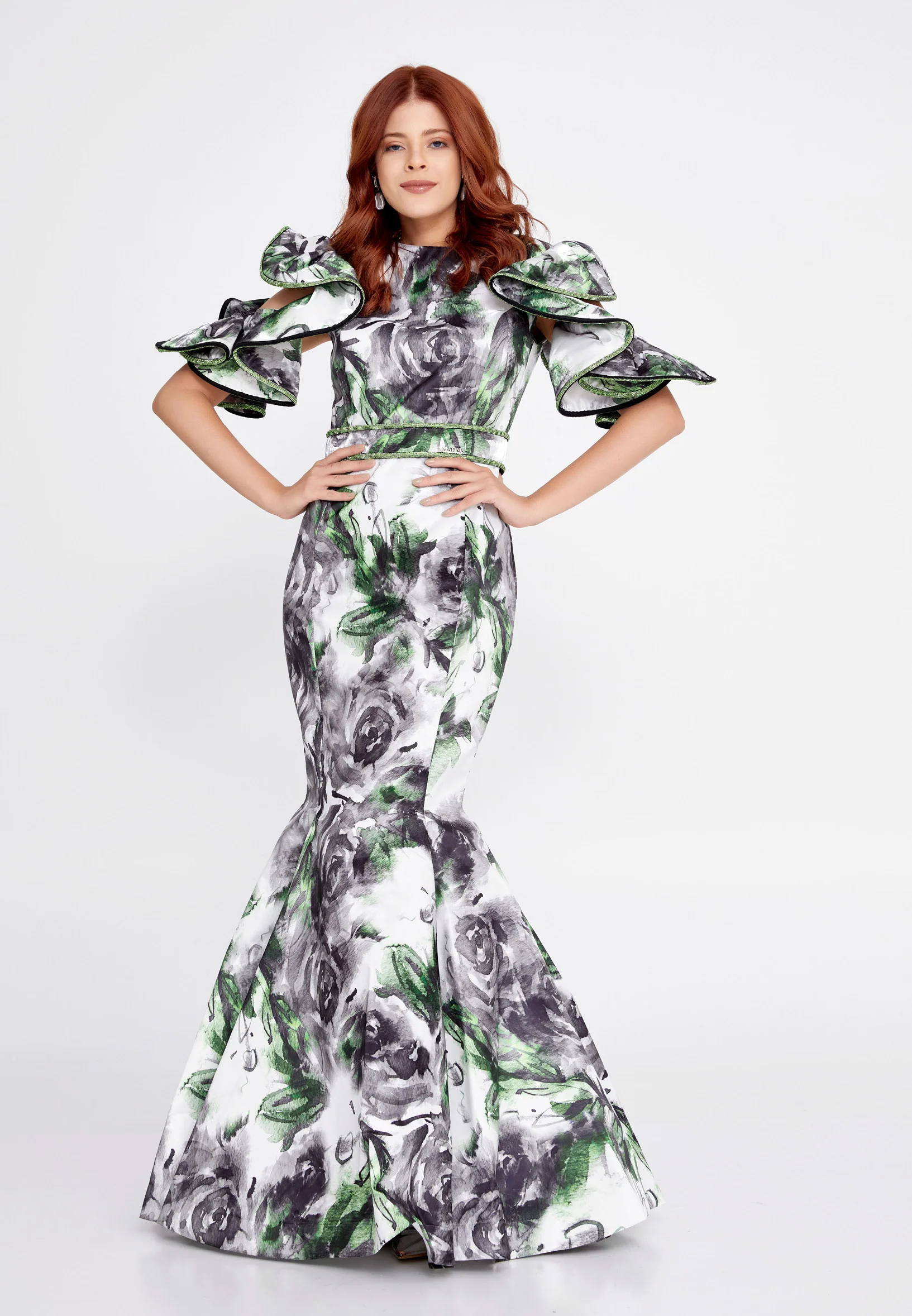 Short Sleeve Maxi Polyester Mermaid Regular Prom Dress mtn2293 - Image 5
