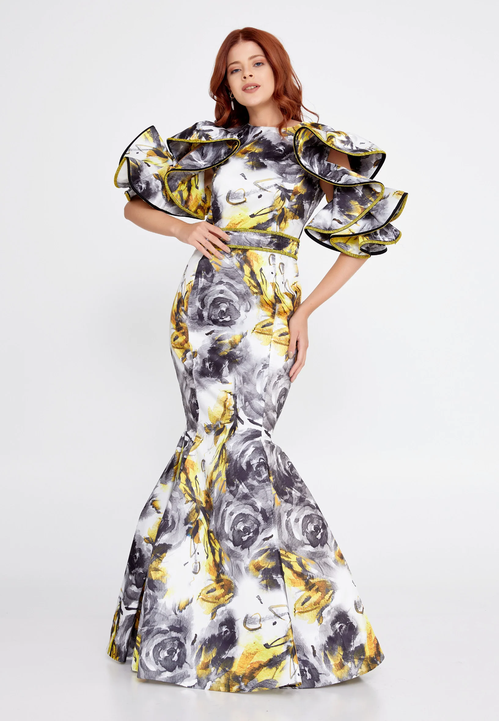 Short Sleeve Maxi Polyester Mermaid Regular Prom Dress mtn2293 - Image 9