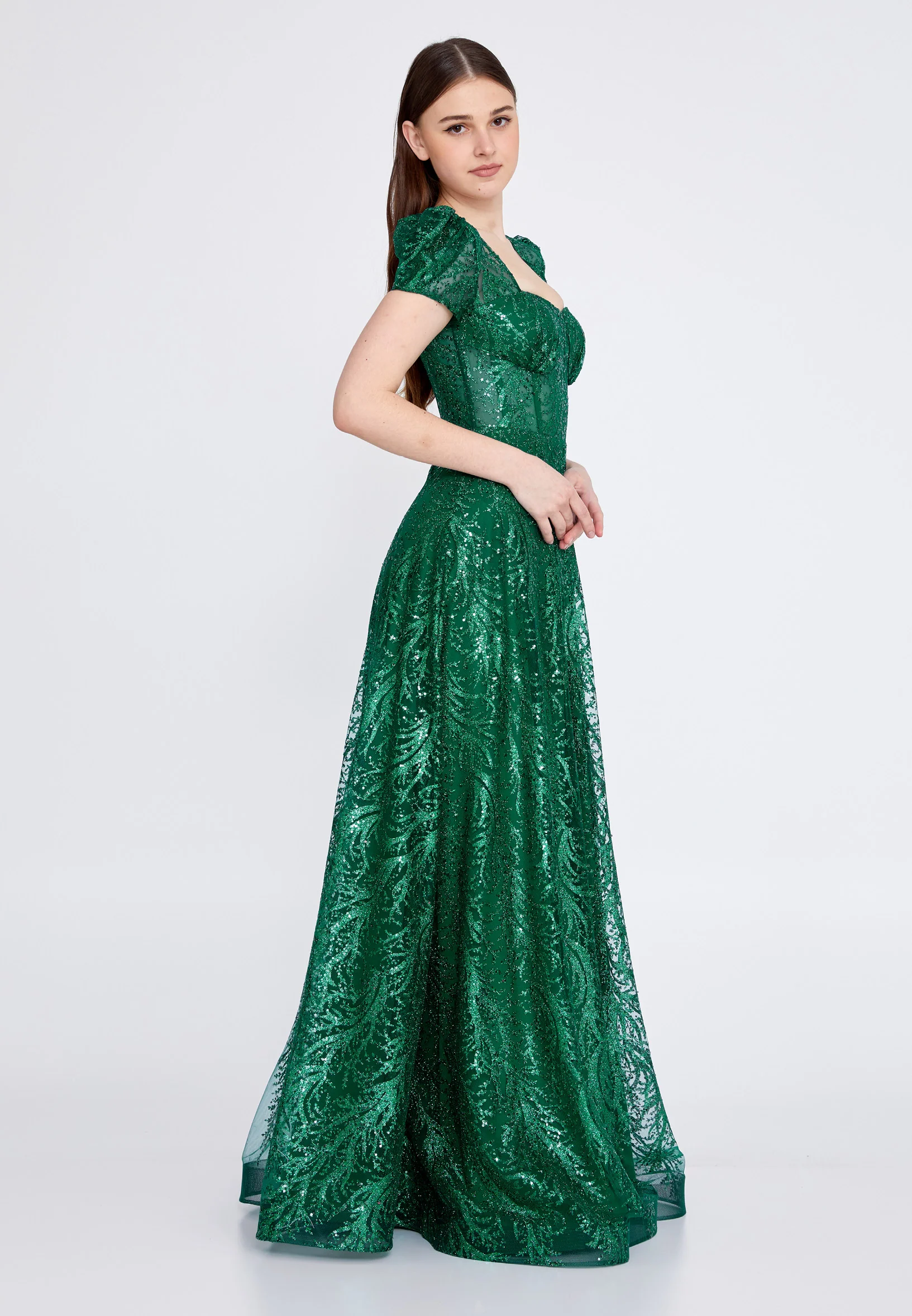 Short Sleeve Maxi Tulle A - Line Regular Wedding Guest Dress rmn3156 - Image 3