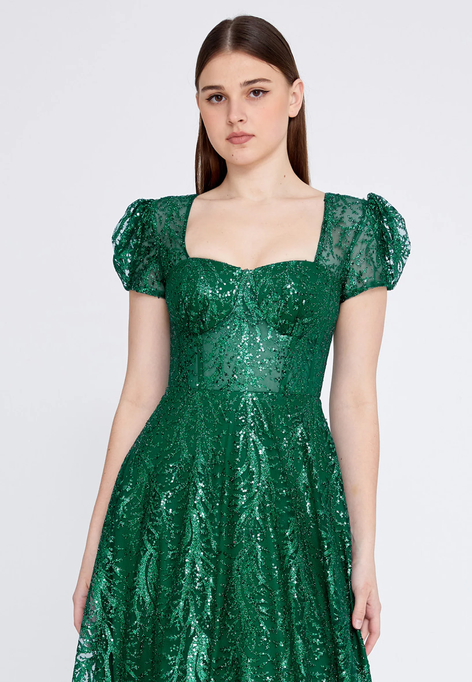 Short Sleeve Maxi Tulle A - Line Regular Wedding Guest Dress rmn3156 - Image 4