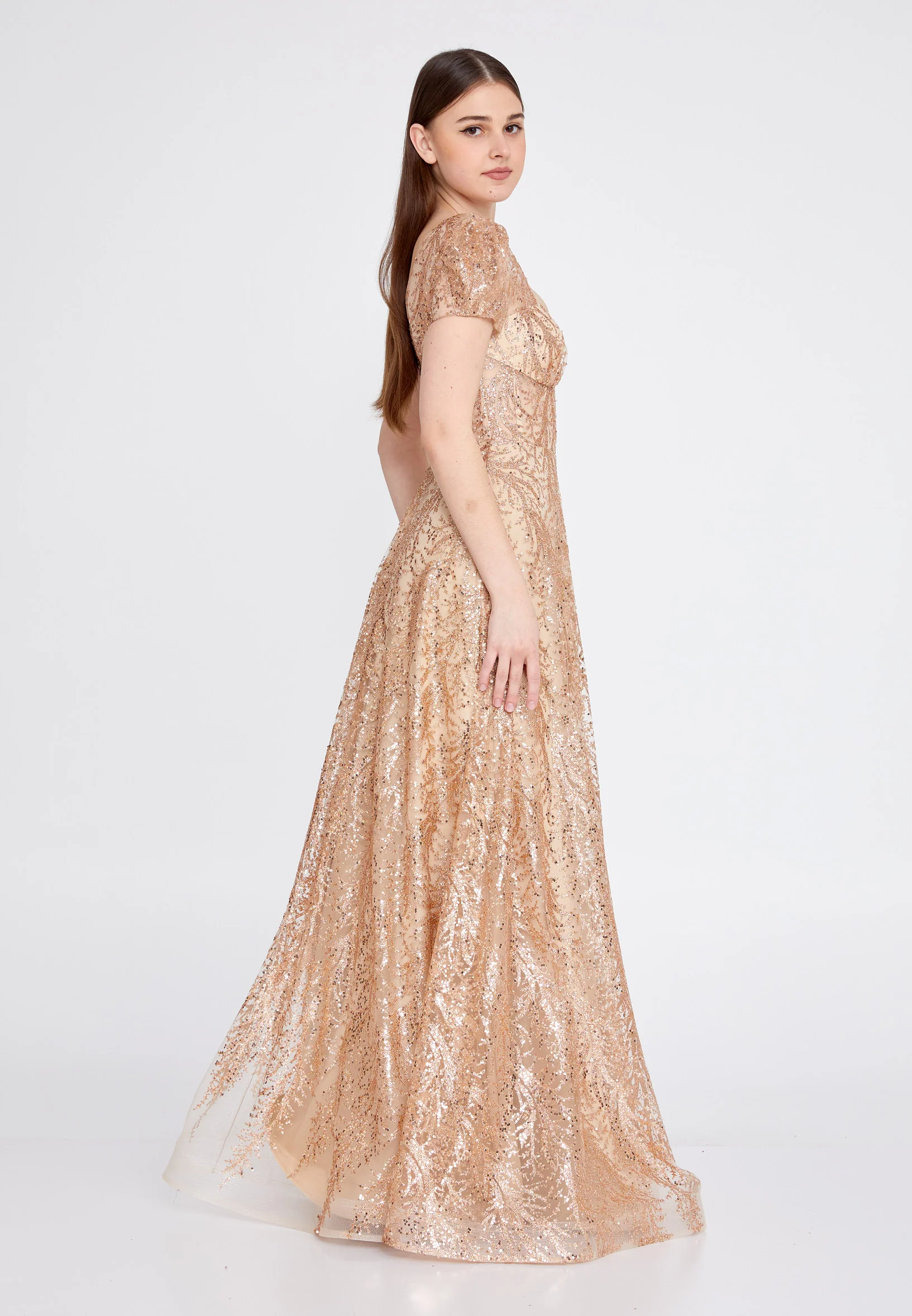 Short Sleeve Maxi Tulle A - Line Regular Wedding Guest Dress rmn3156 - Image 7
