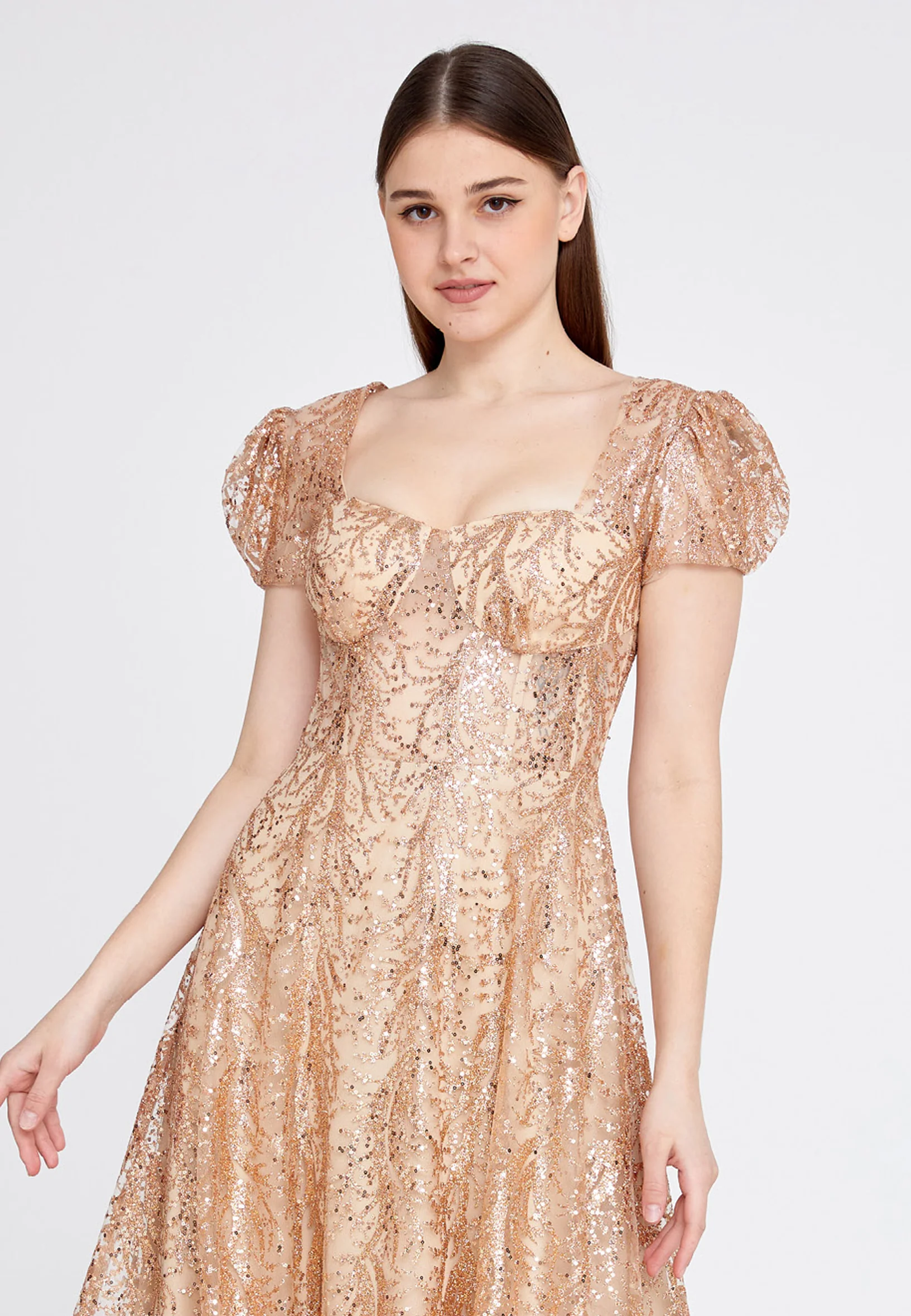Short Sleeve Maxi Tulle A - Line Regular Wedding Guest Dress rmn3156 - Image 8