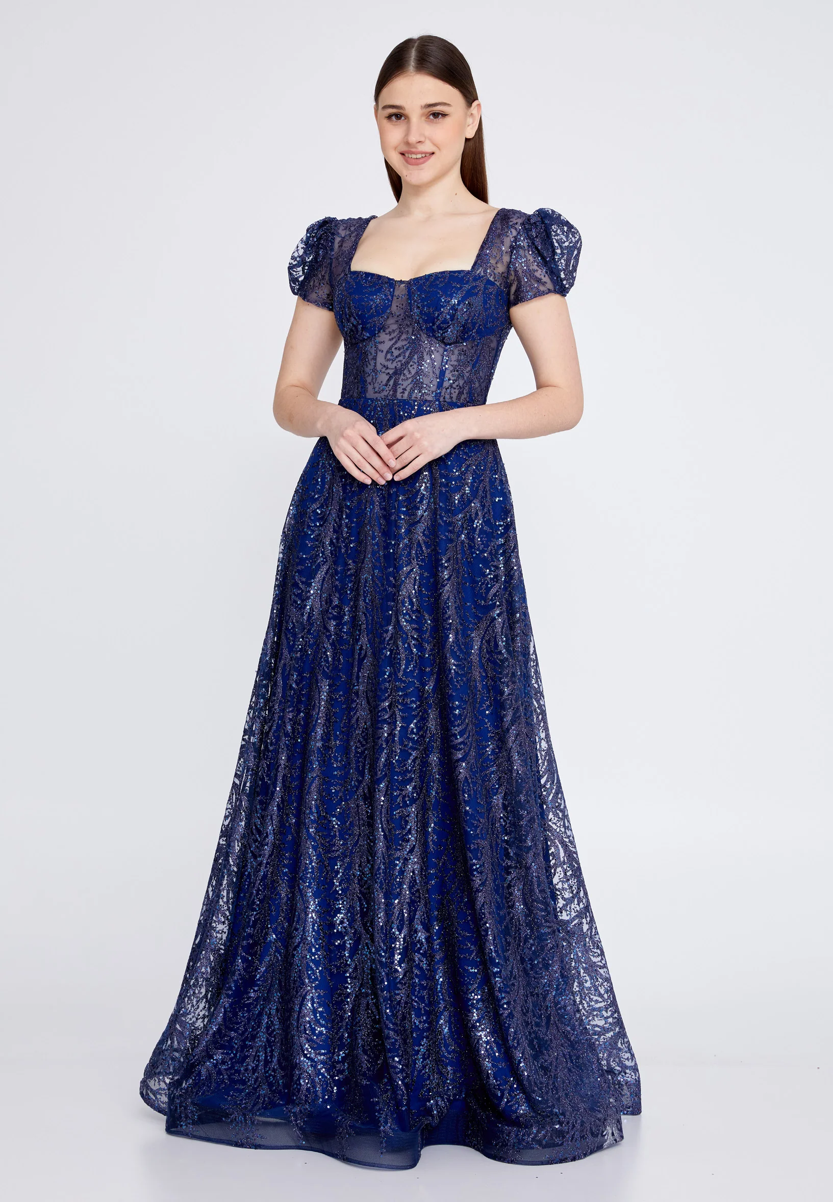 Short Sleeve Maxi Tulle A - Line Regular Wedding Guest Dress rmn3156 - Image 9