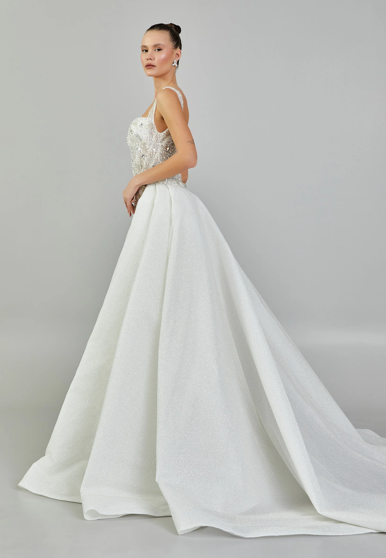 Short Sleeve Maxi Tulle Regular Wedding Dress abb23073 - Image 8