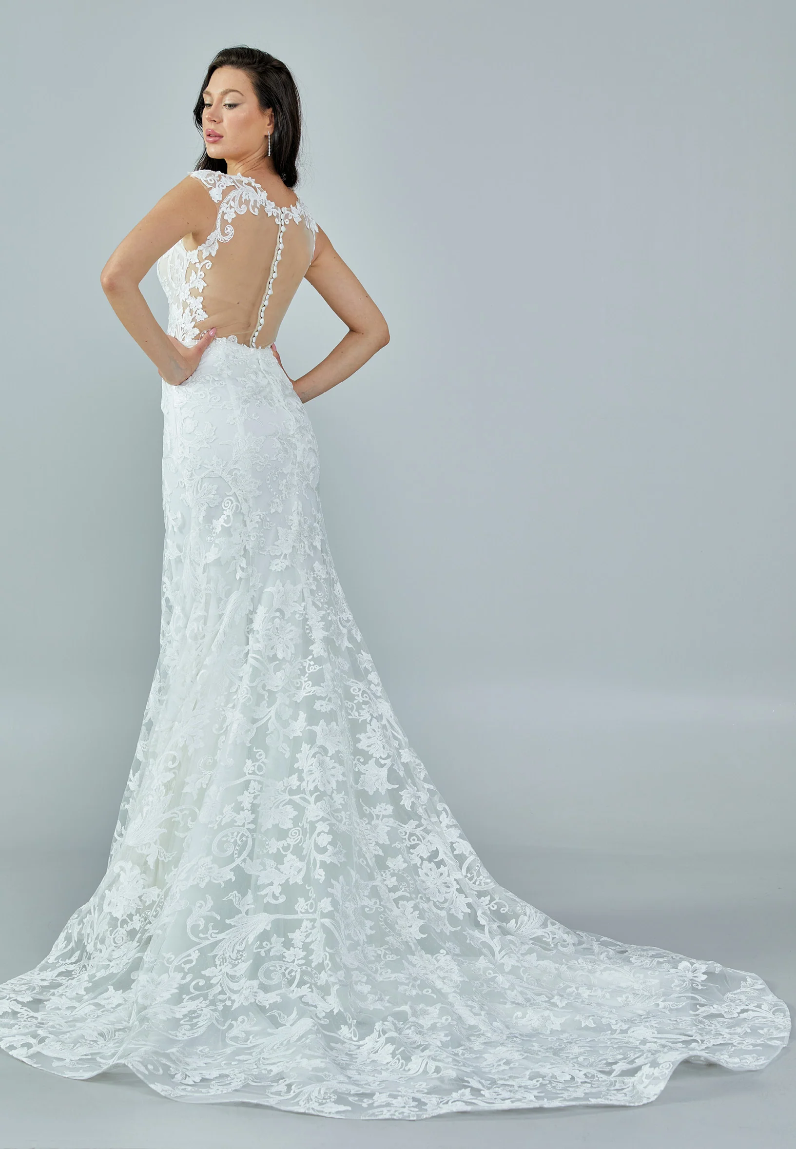 Short Sleeve Maxi Tulle Regular Wedding Dress rlb1655 - Image 5