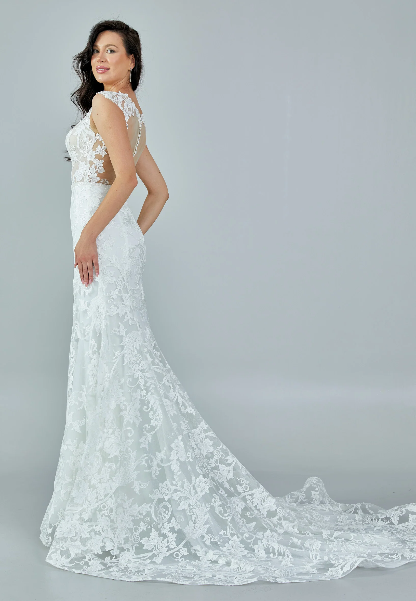Short Sleeve Maxi Tulle Regular Wedding Dress rlb1655 - Image 6
