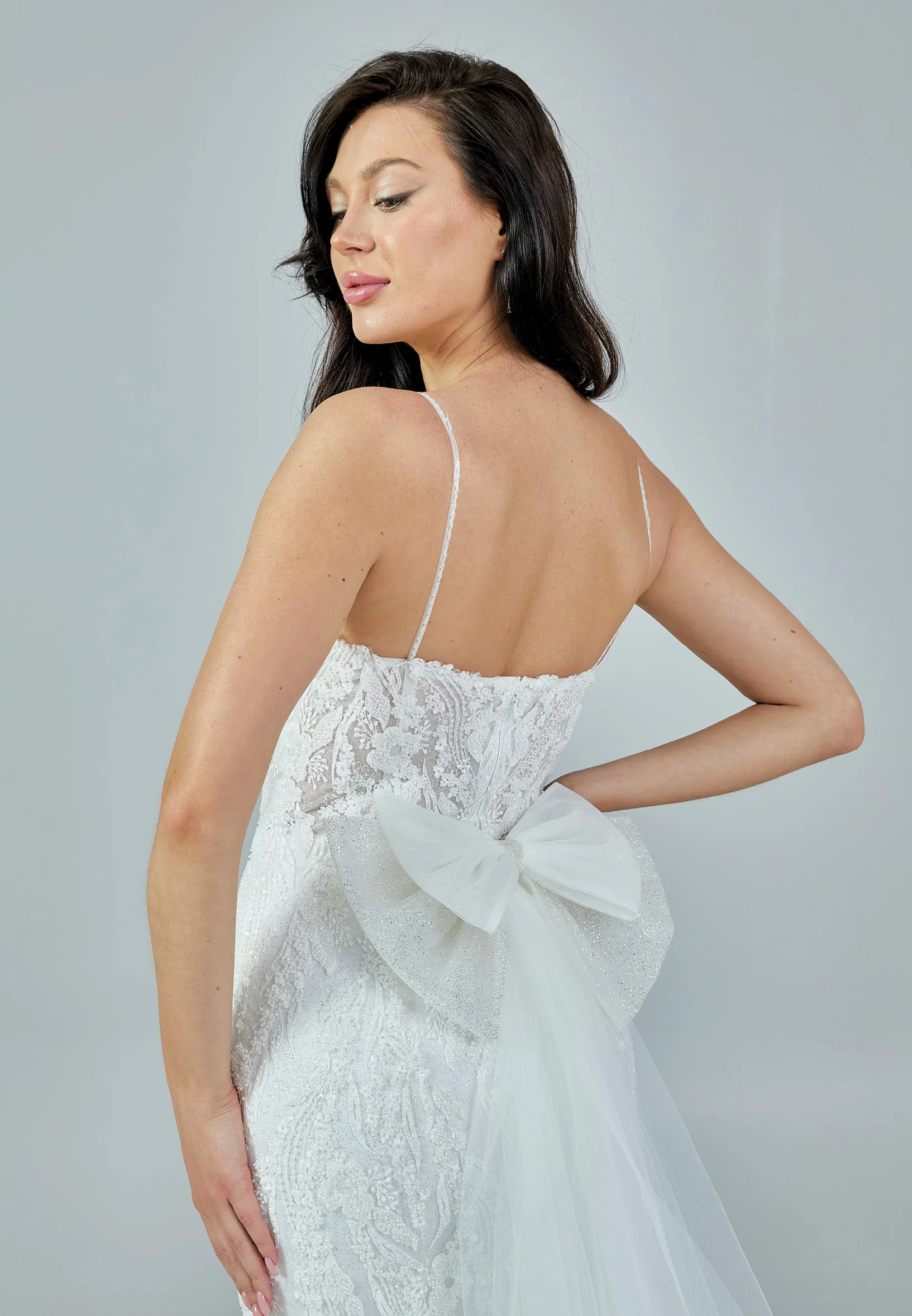 Short Sleeve Maxi Tulle Regular Wedding Dress rlb1667 - Image 3