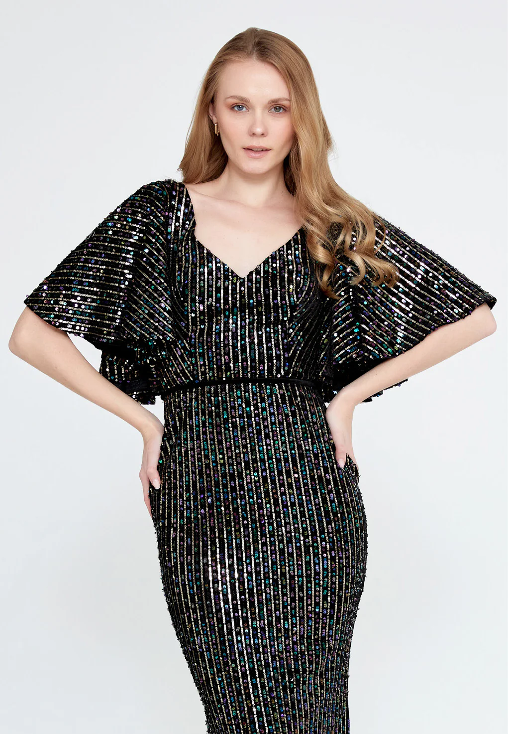 Short Sleeve Maxi Velvet Mermaid Regular Wedding Guest Dress ron9000 - Image 4
