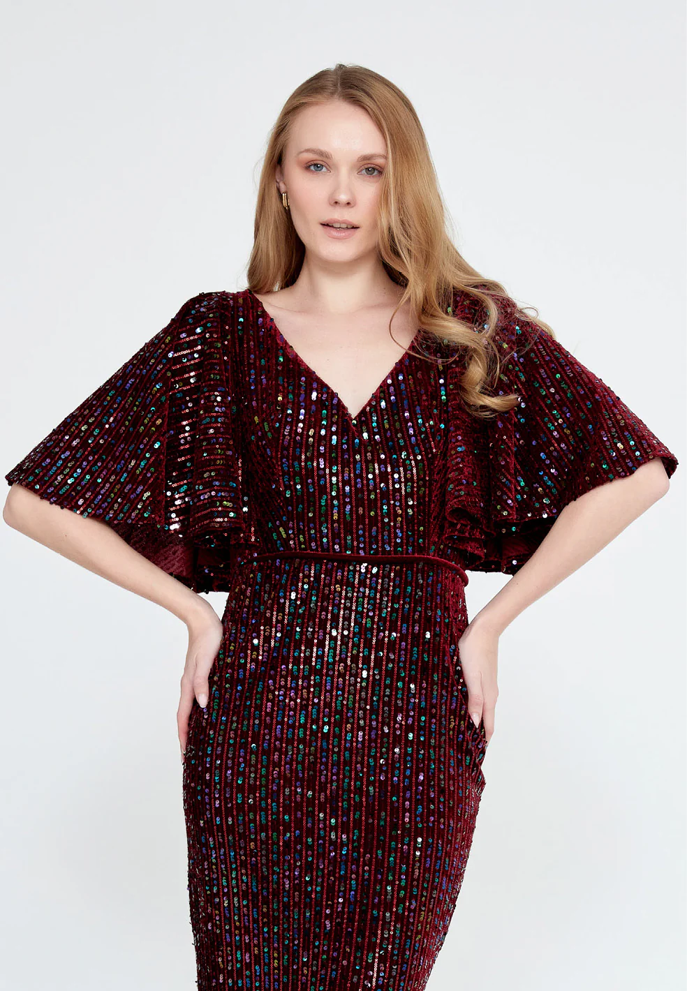 Short Sleeve Maxi Velvet Mermaid Regular Wedding Guest Dress ron9000 - Image 8