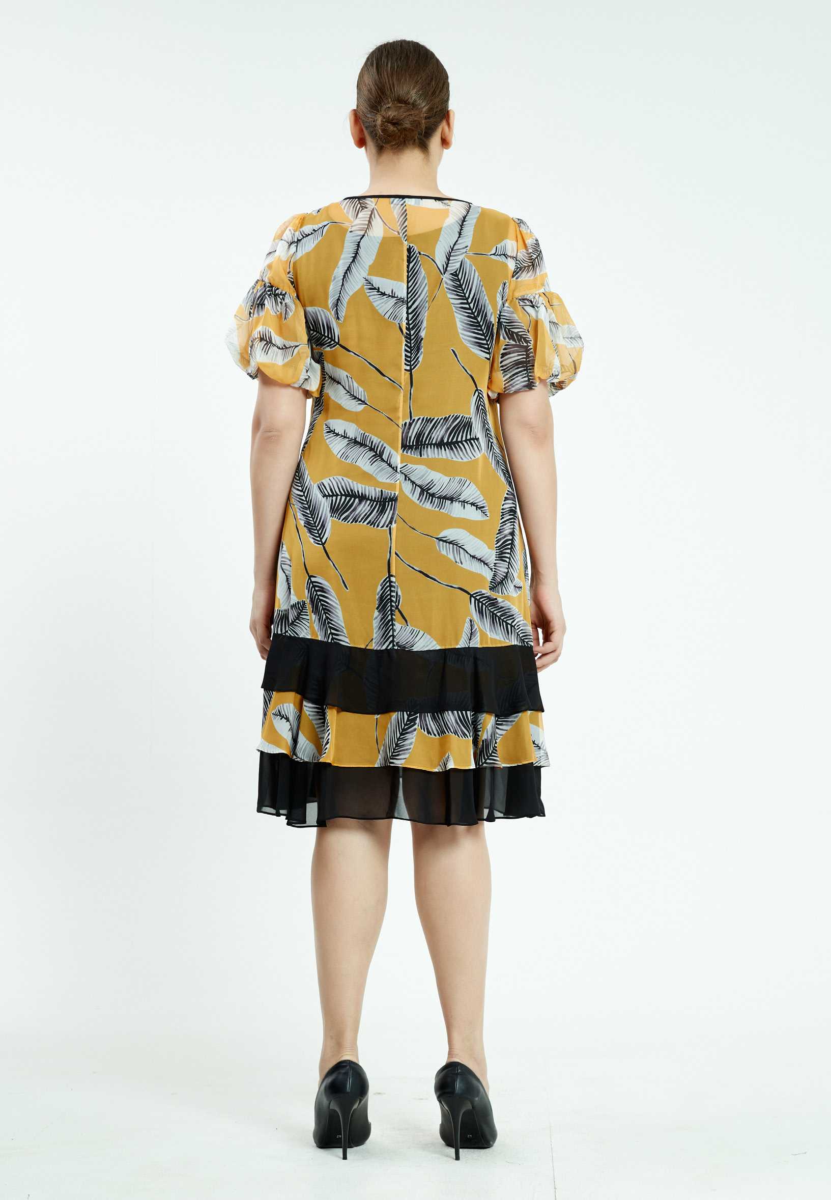 Short Sleeve Midi Chiffon Column Plus Size Casual Dress ayb20y9500 - Image 10