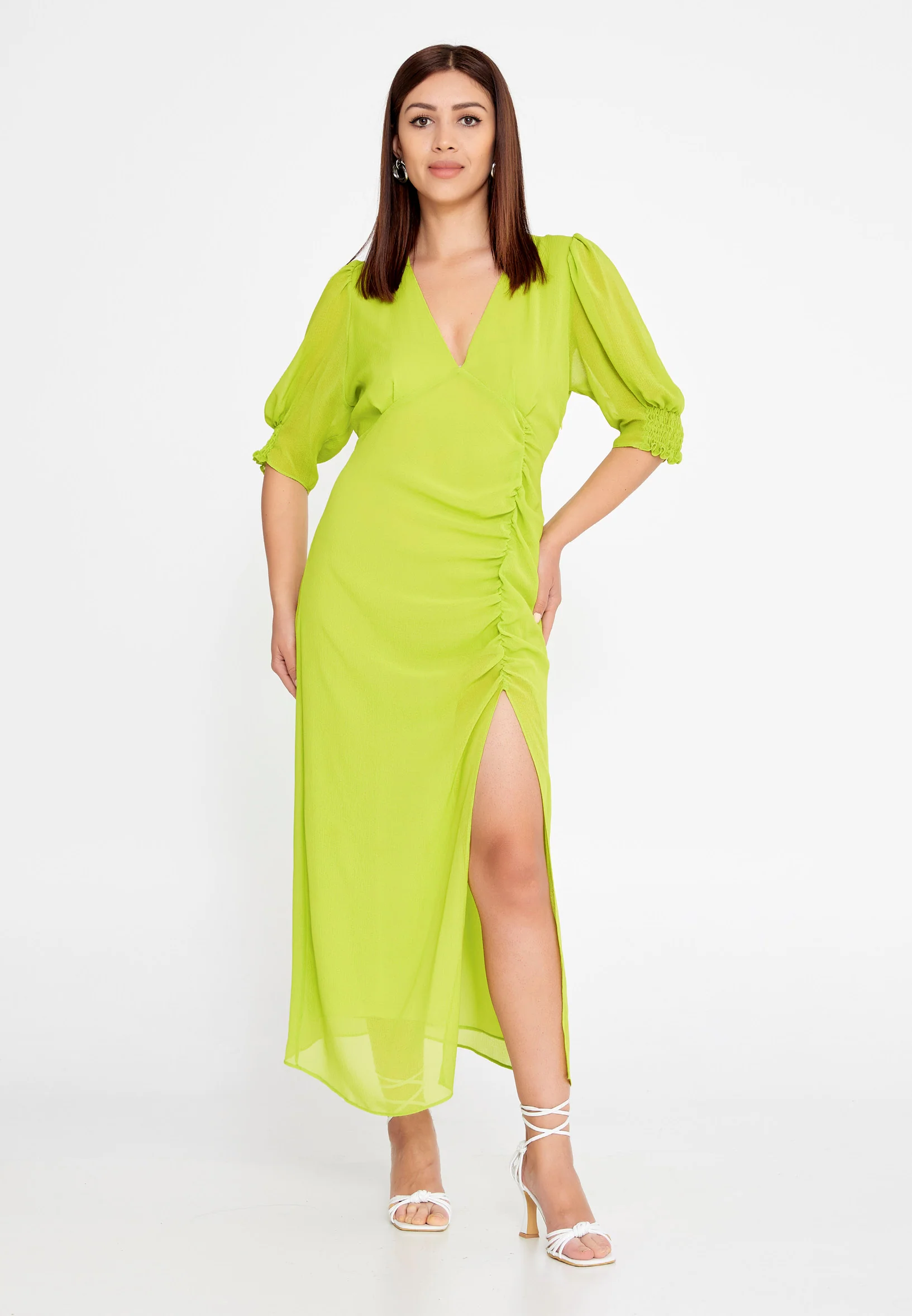 Short Sleeve Midi Chiffon Column Regular Casual Dress ber23y5107 - Image 5