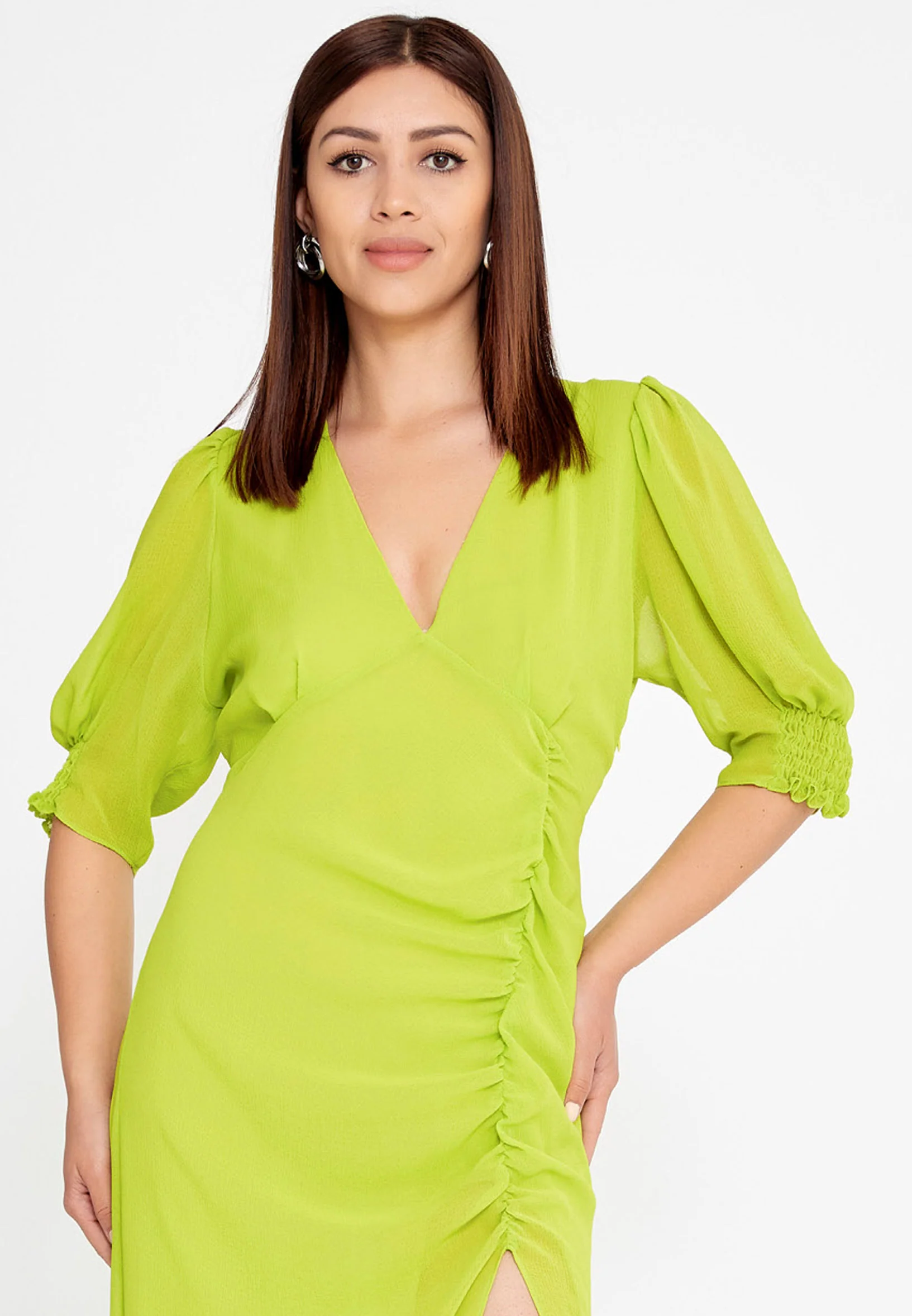Short Sleeve Midi Chiffon Column Regular Casual Dress ber23y5107 - Image 8