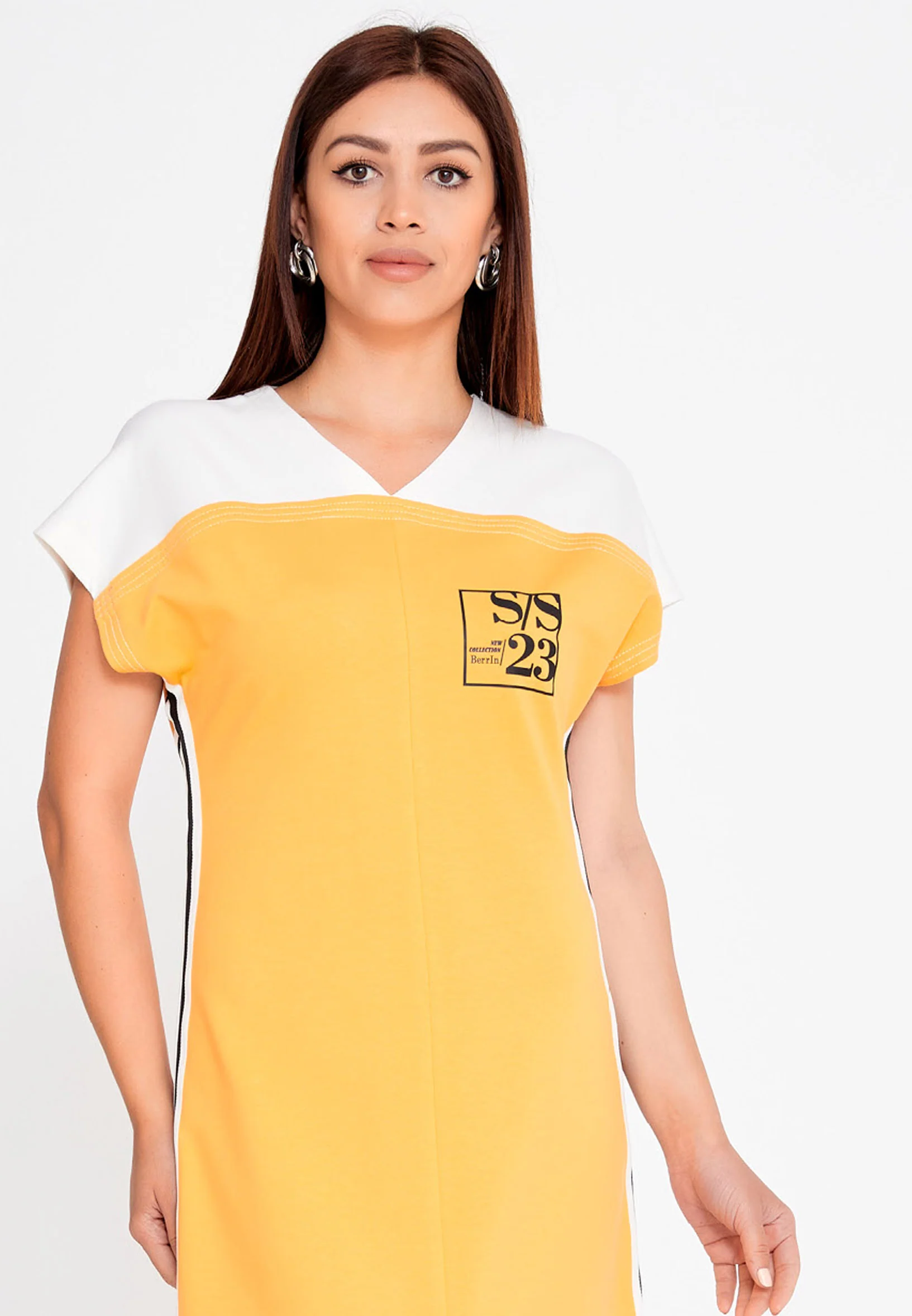 Short Sleeve Midi Cotton Column Regular Casual Dress ber23y5126 - Image 8