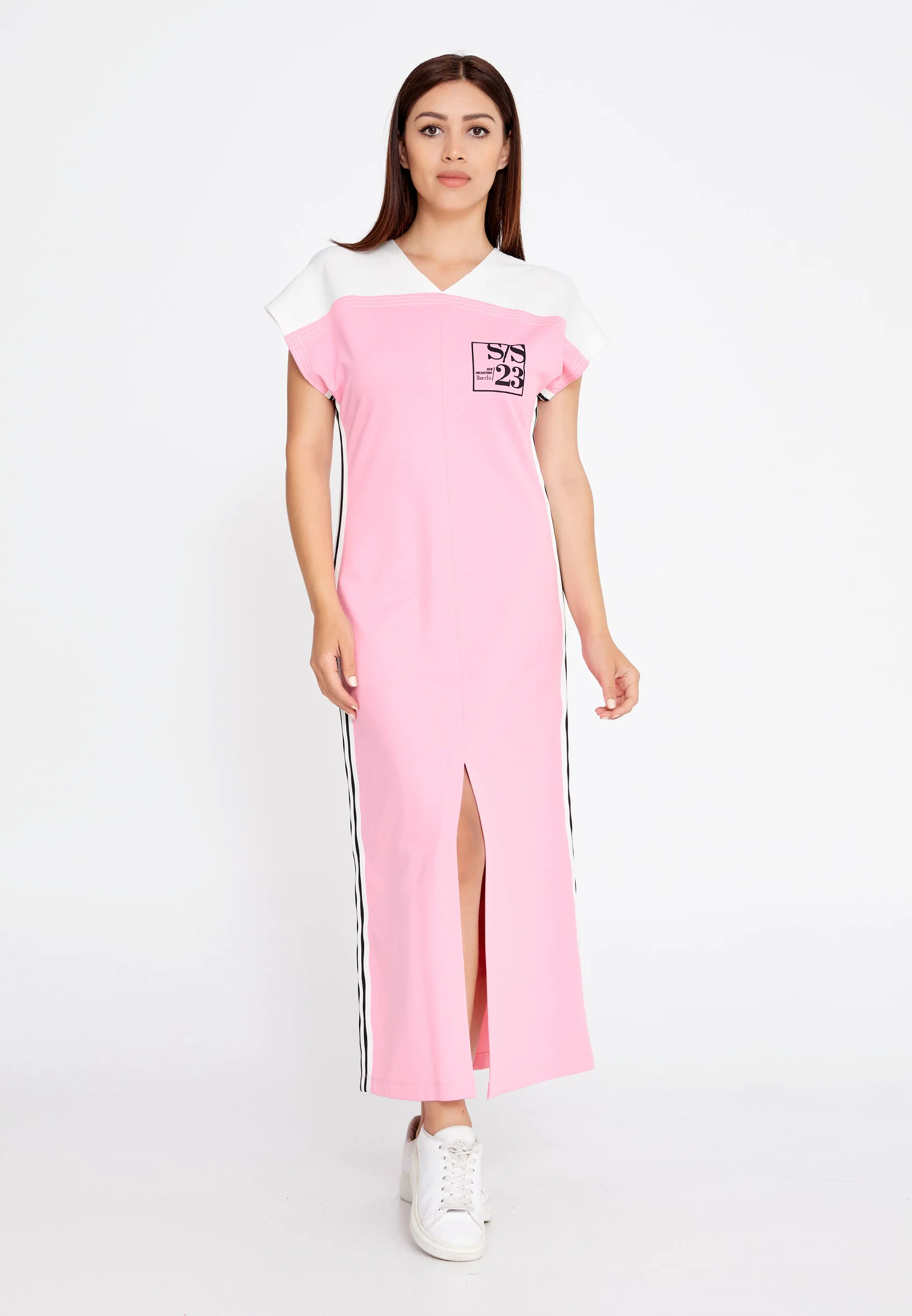 Short Sleeve Midi Cotton Column Regular Casual Dress ber23y5126 - Image 9