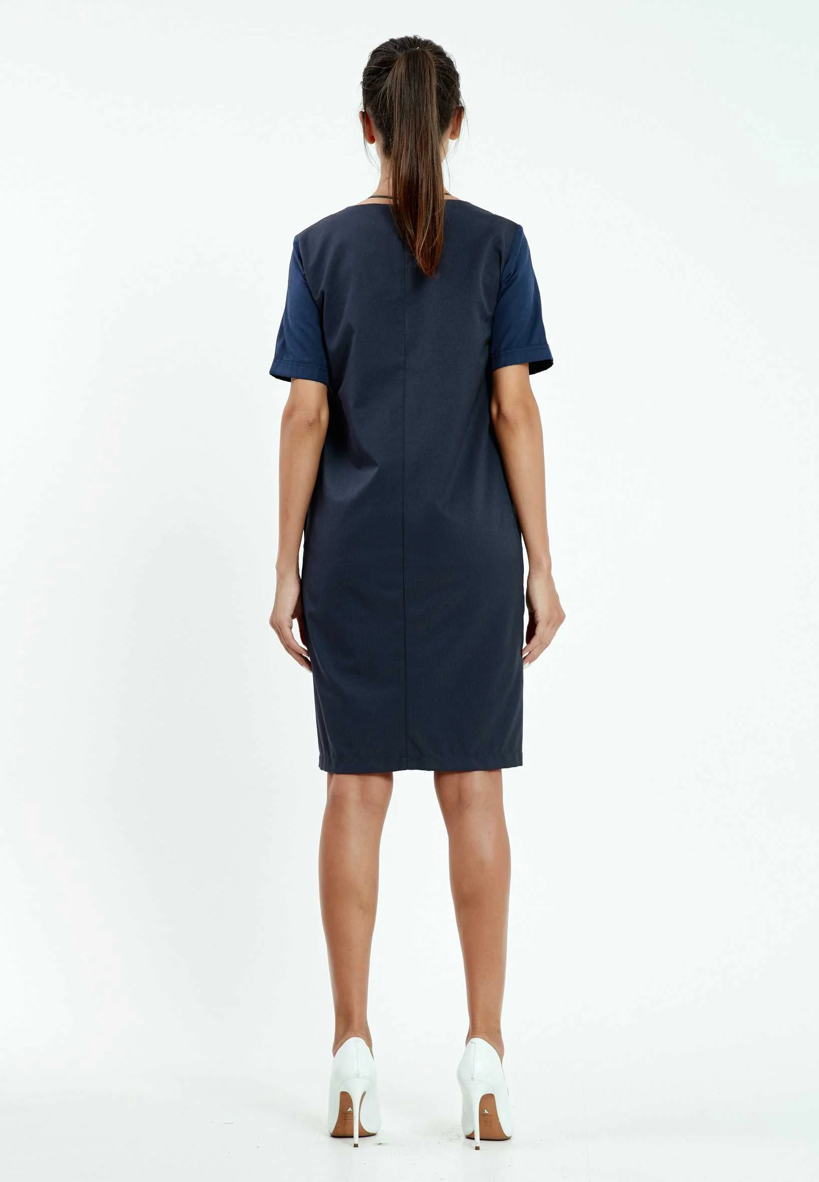 Short Sleeve Midi Crepe Column Regular Casual Dress mis19548 - Image 10