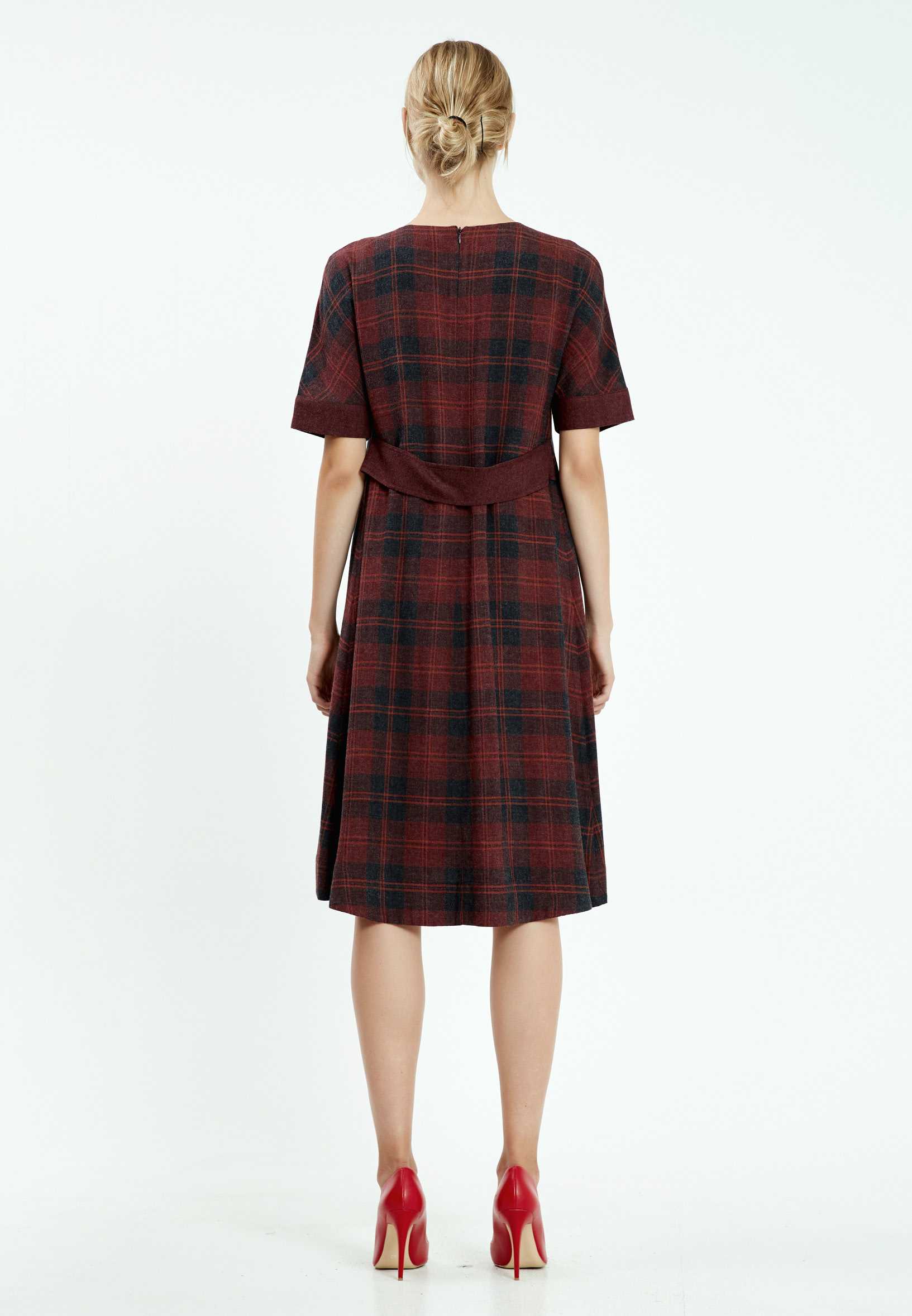 Short Sleeve Midi Crepe Column Regular Casual Dress mis19554 - Image 10
