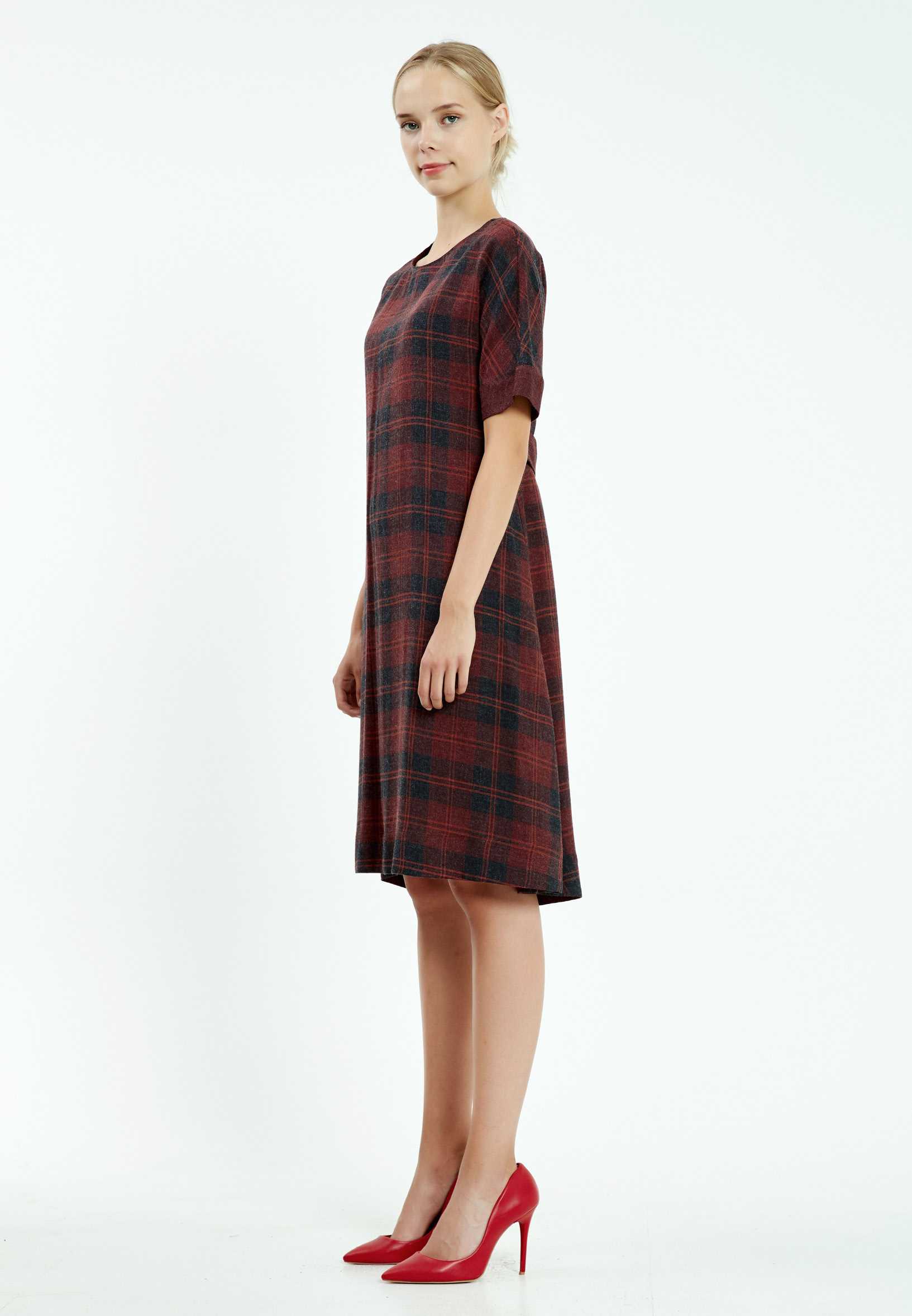 Short Sleeve Midi Crepe Column Regular Casual Dress mis19554 - Image 11
