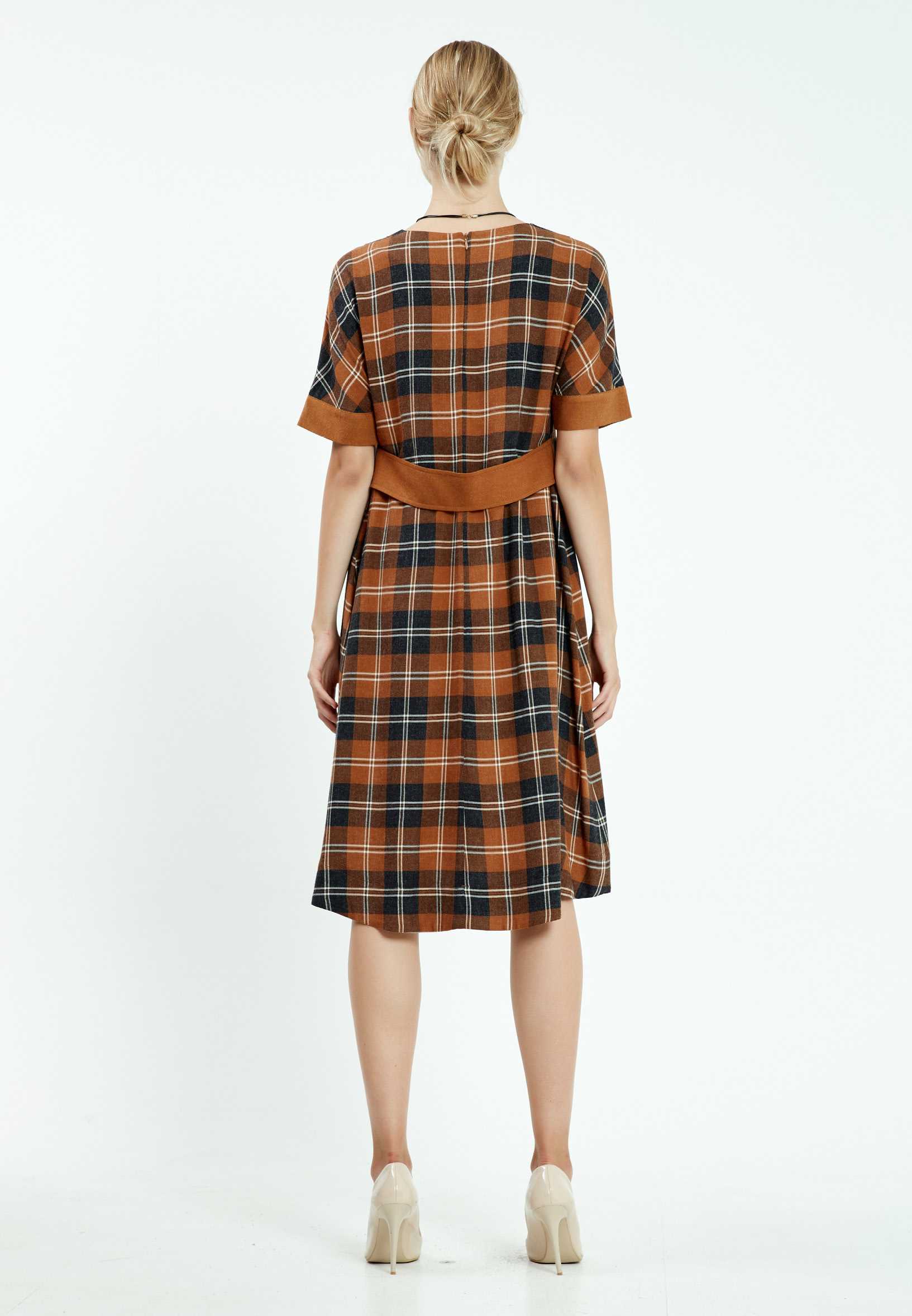 Short Sleeve Midi Crepe Column Regular Casual Dress mis19554 - Image 2