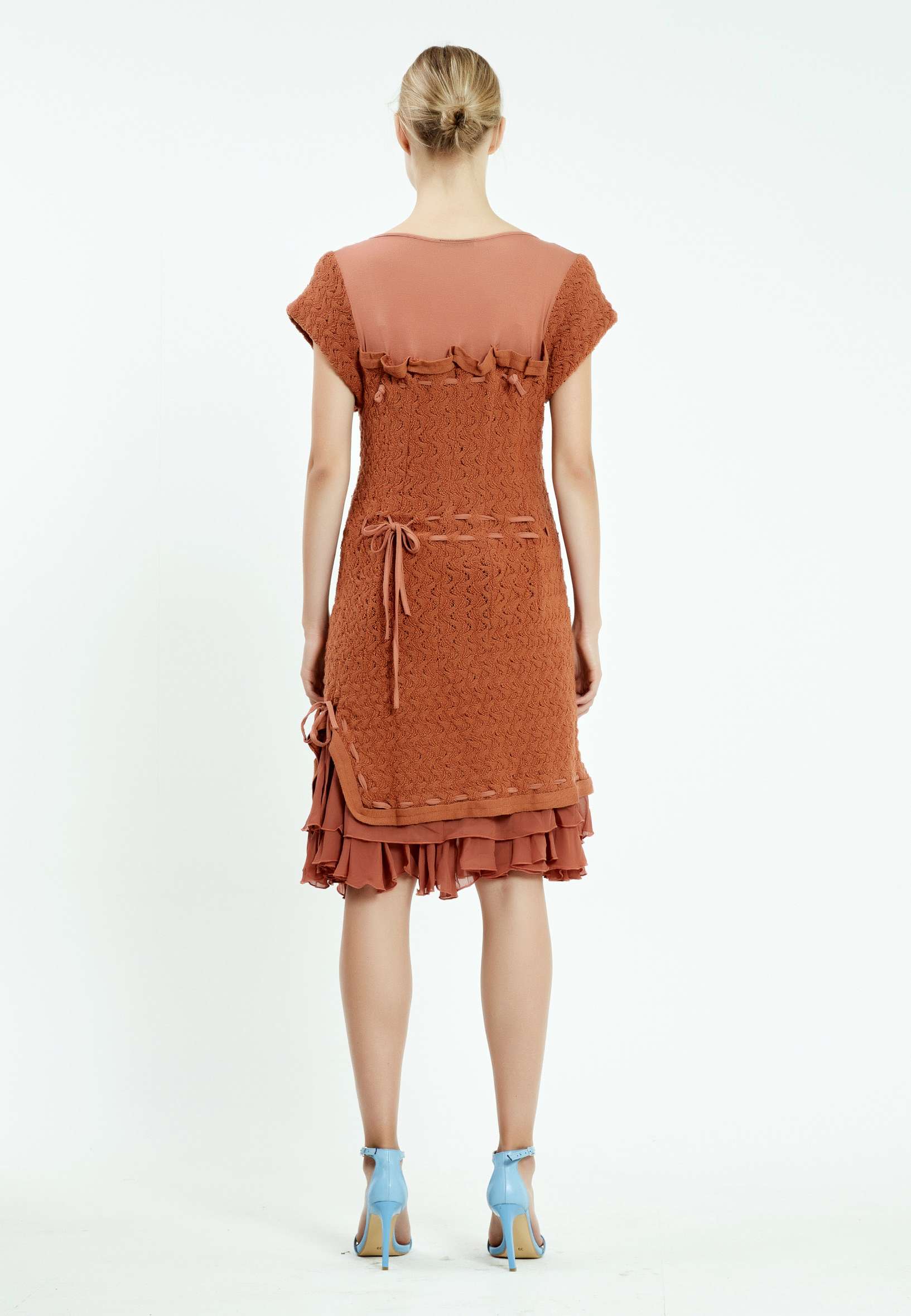 Short Sleeve Midi Knitwear Column Regular Casual Dress ser17061 - Image 14