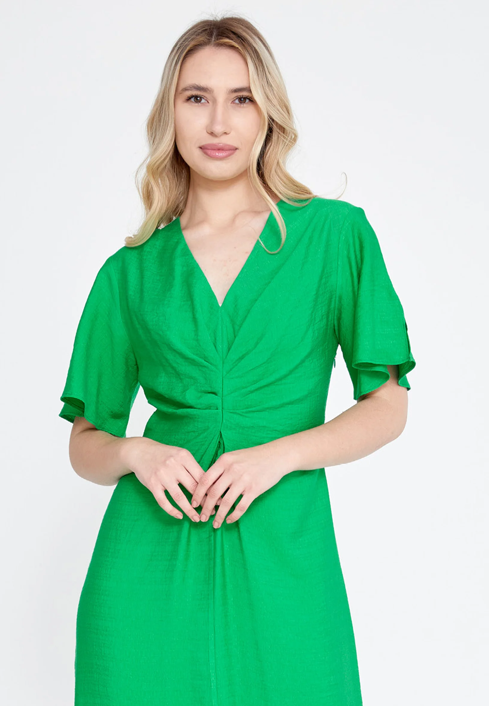 Short Sleeve Midi Linen Column Regular Casual Dress ber23y5133 - Image 12