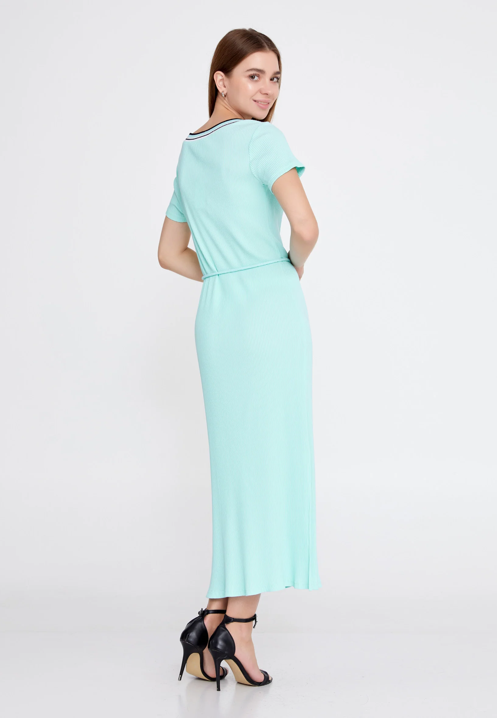 Short Sleeve Midi Lycra Bodycon Regular Casual Dress llc21yle53 - Image 2
