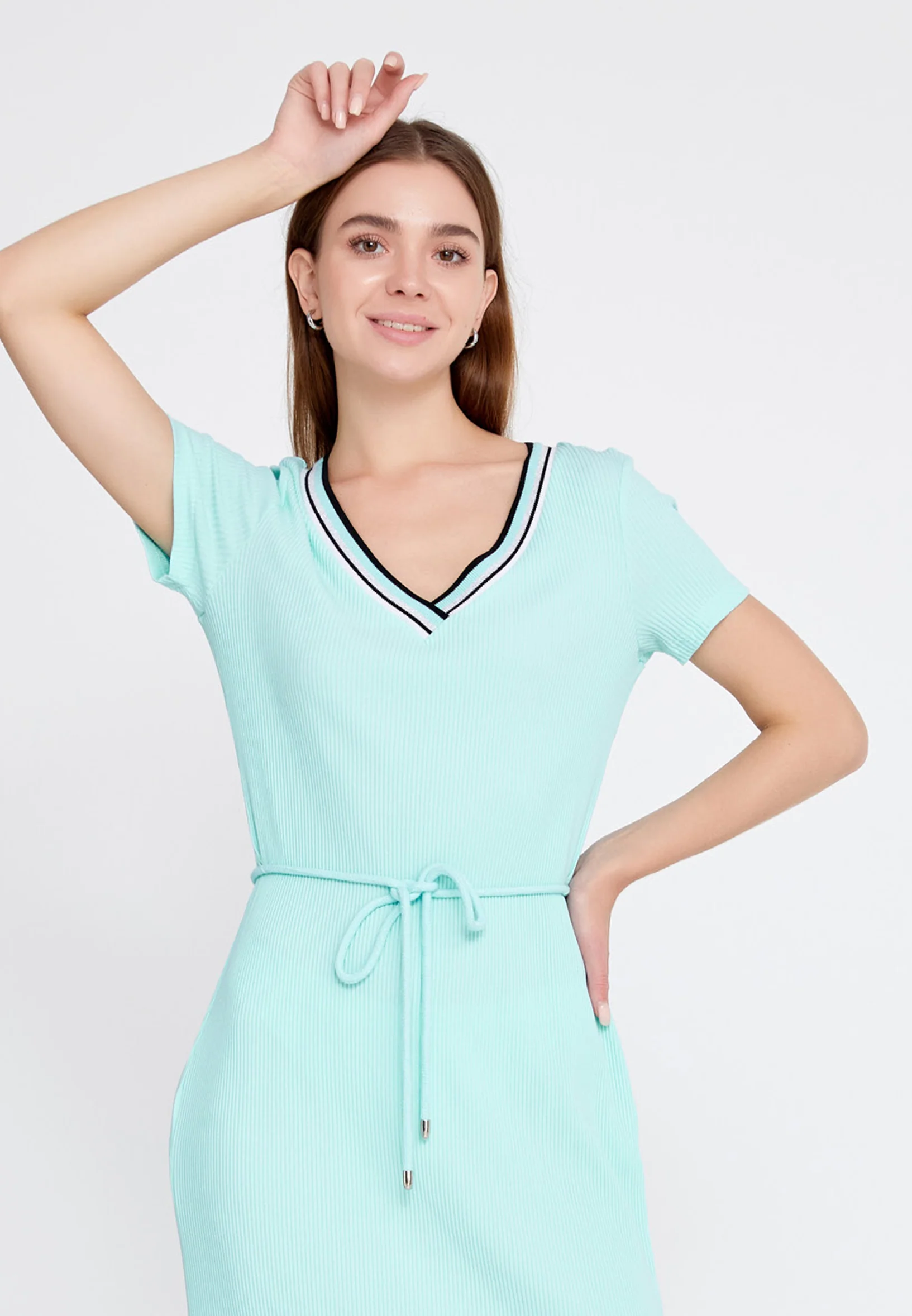 Short Sleeve Midi Lycra Bodycon Regular Casual Dress llc21yle53 - Image 4