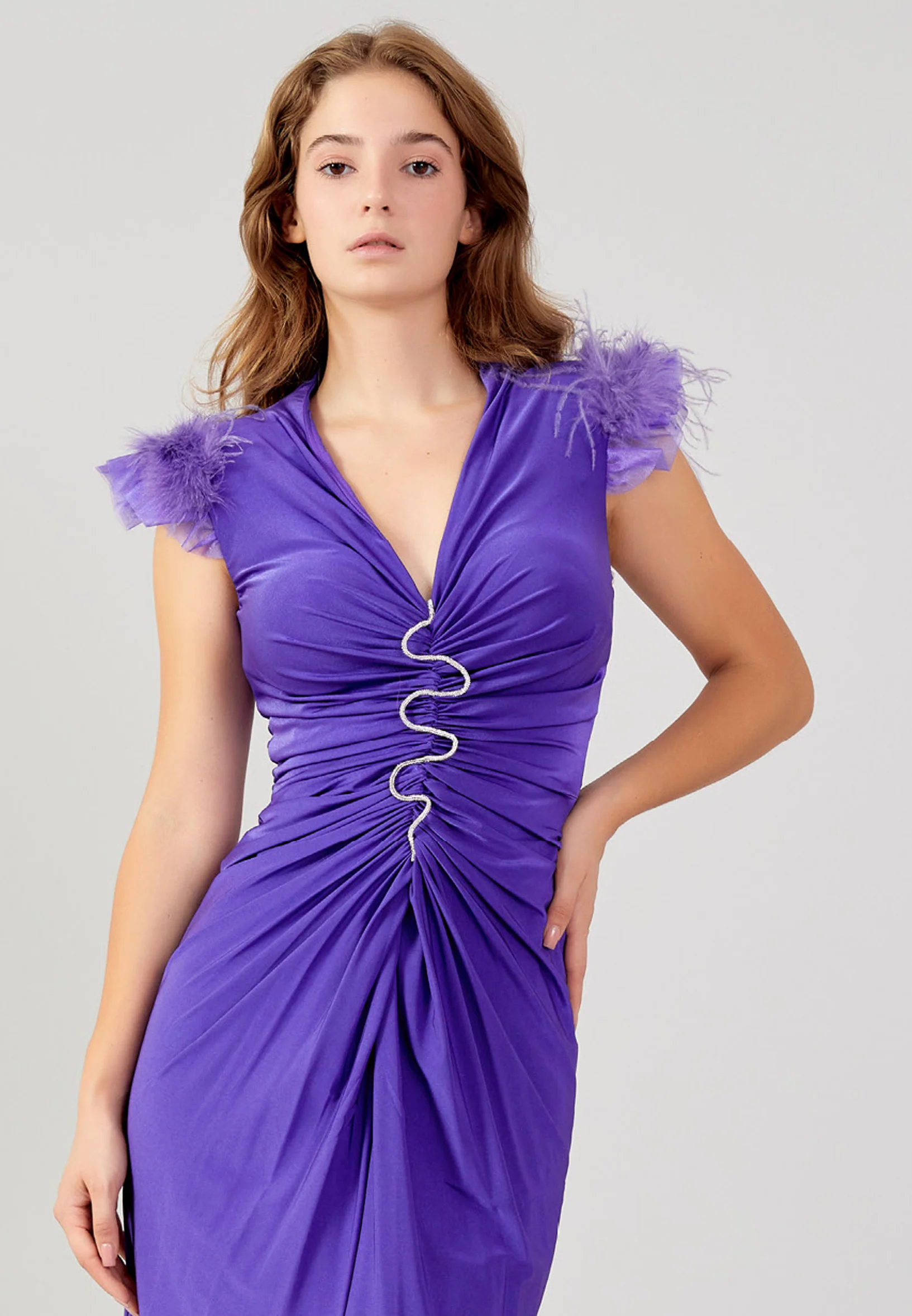Short Sleeve Midi Lycra Bodycon Regular Evening Dress ses2791-1 - Image 12