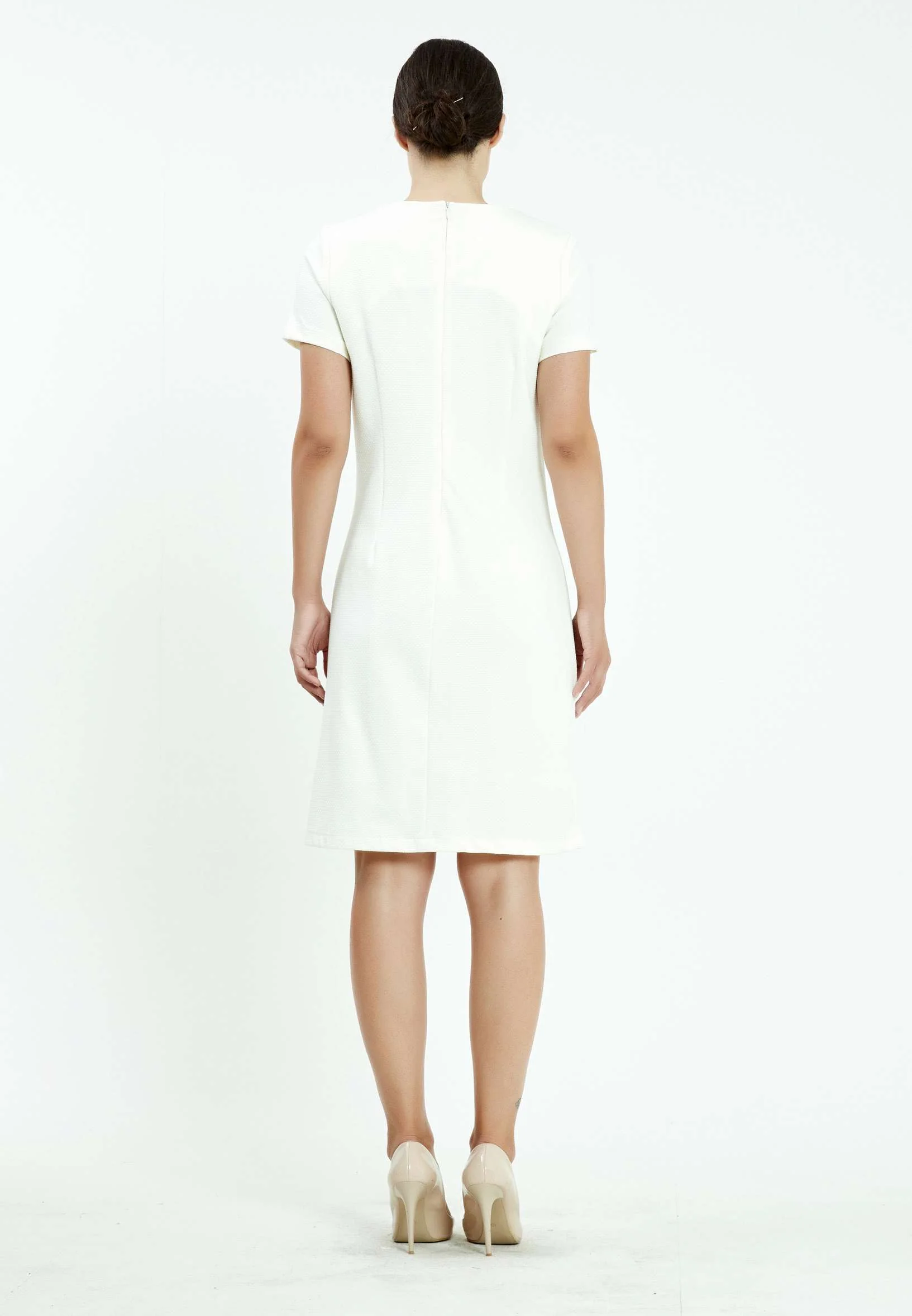 Short Sleeve Midi Lycra Column Regular Casual Dress ser18271 - Image 6