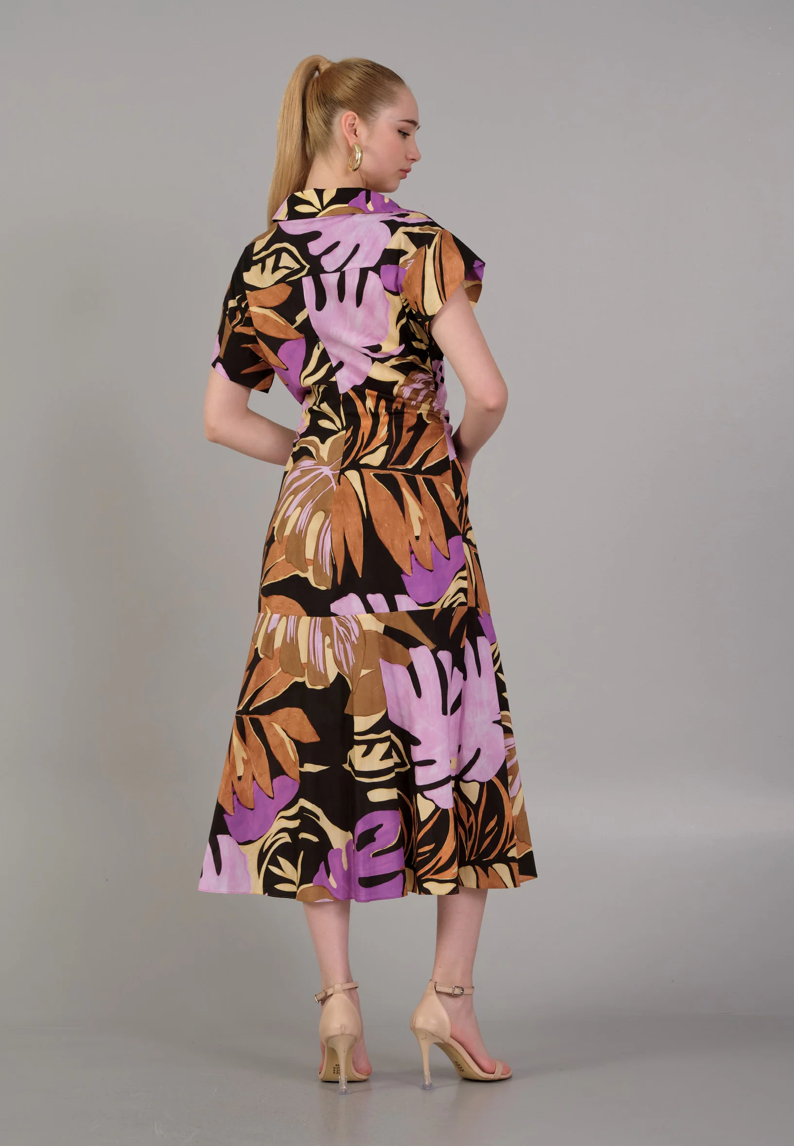 Short Sleeve Midi Polyester Column Regular Casual Dress kmy24y40432 - Image 2