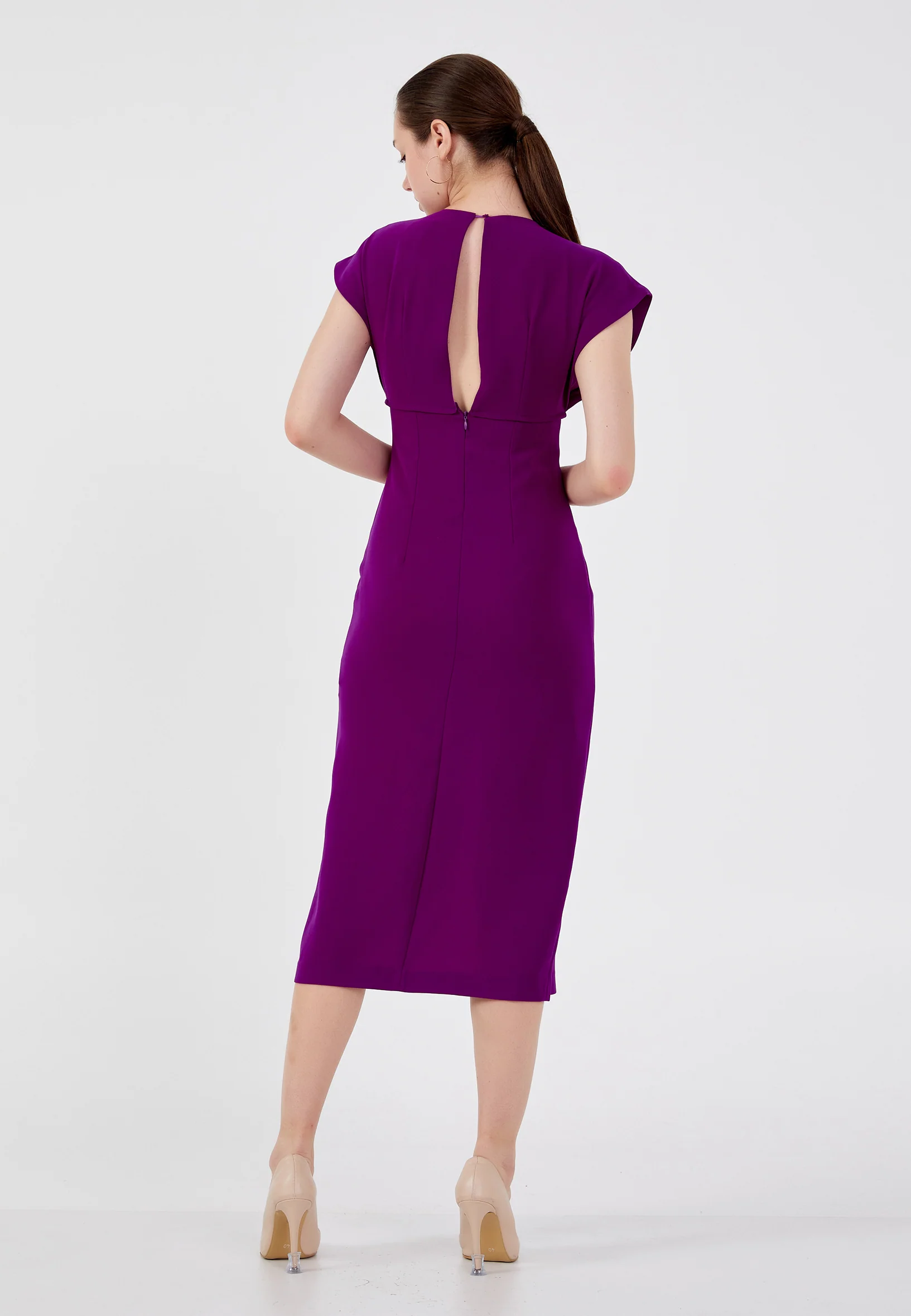 Short Sleeve Midi Viscose Column Regular Casual Dress ber23k5119 - Image 2