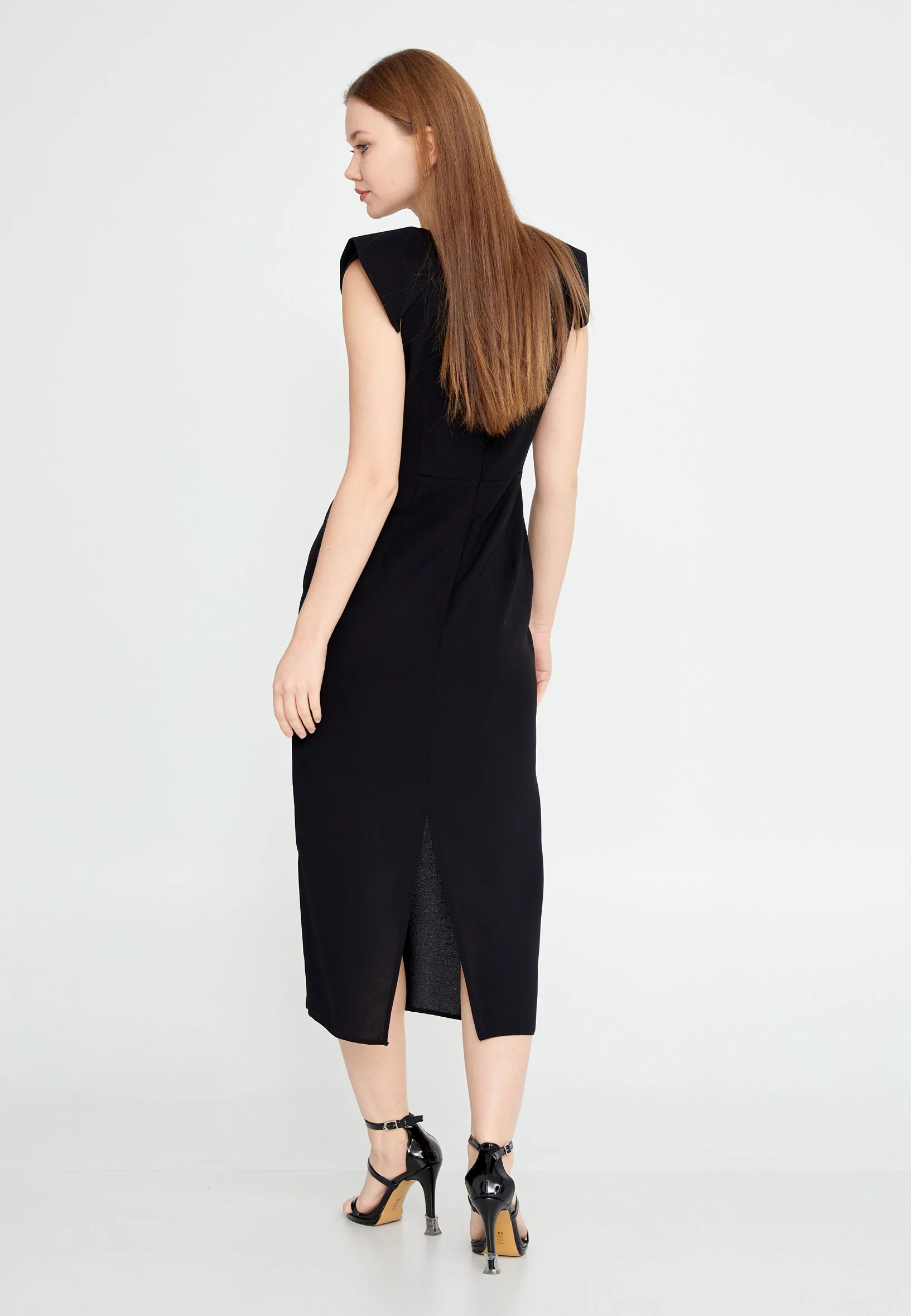 Short Sleeve Midi Viscose Column Regular Casual Dress kmy24y40409 - Image 2
