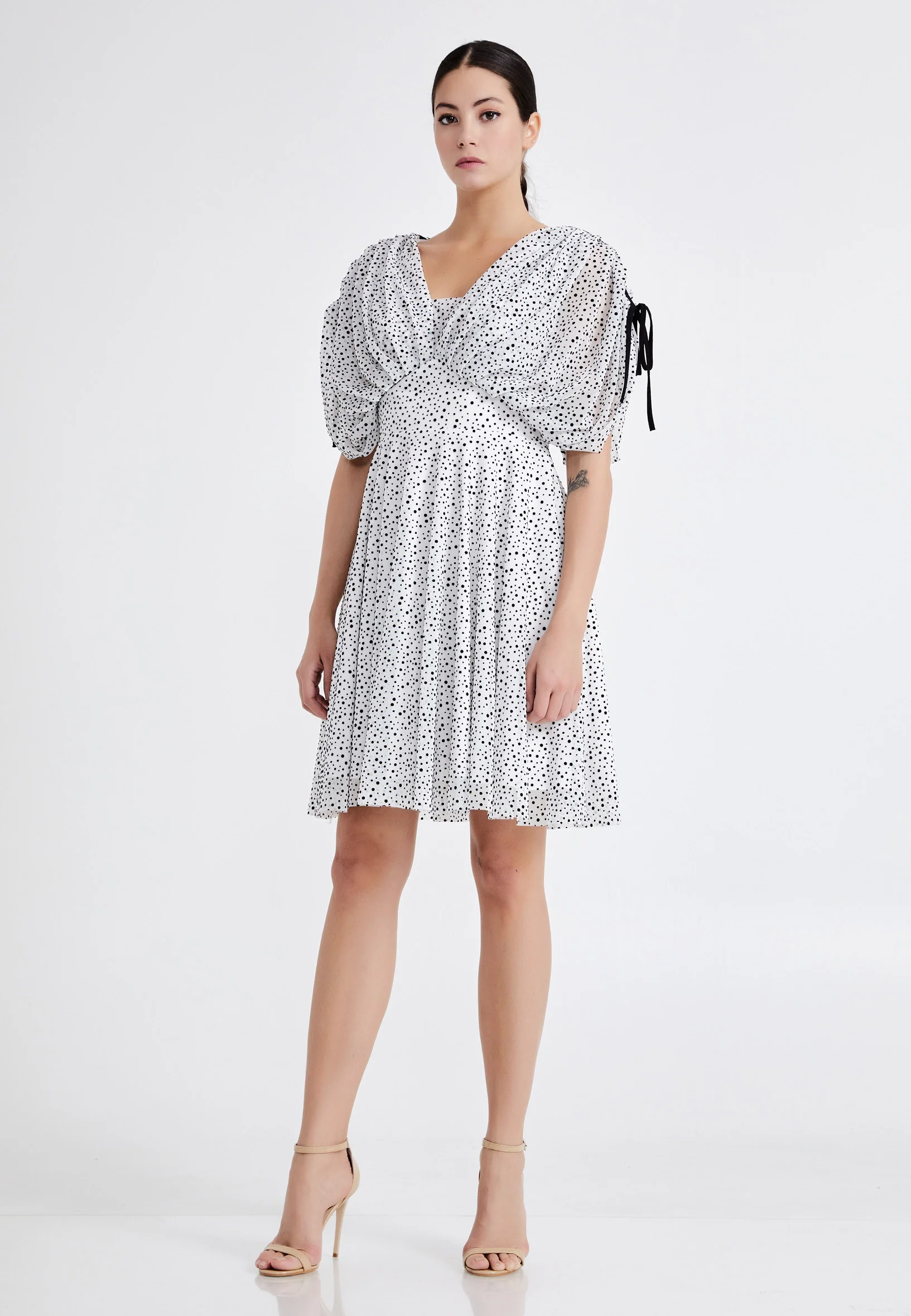 Short Sleeve Mini Chiffon A - Line Regular Cocktail Dress nzn1507 - Image 3